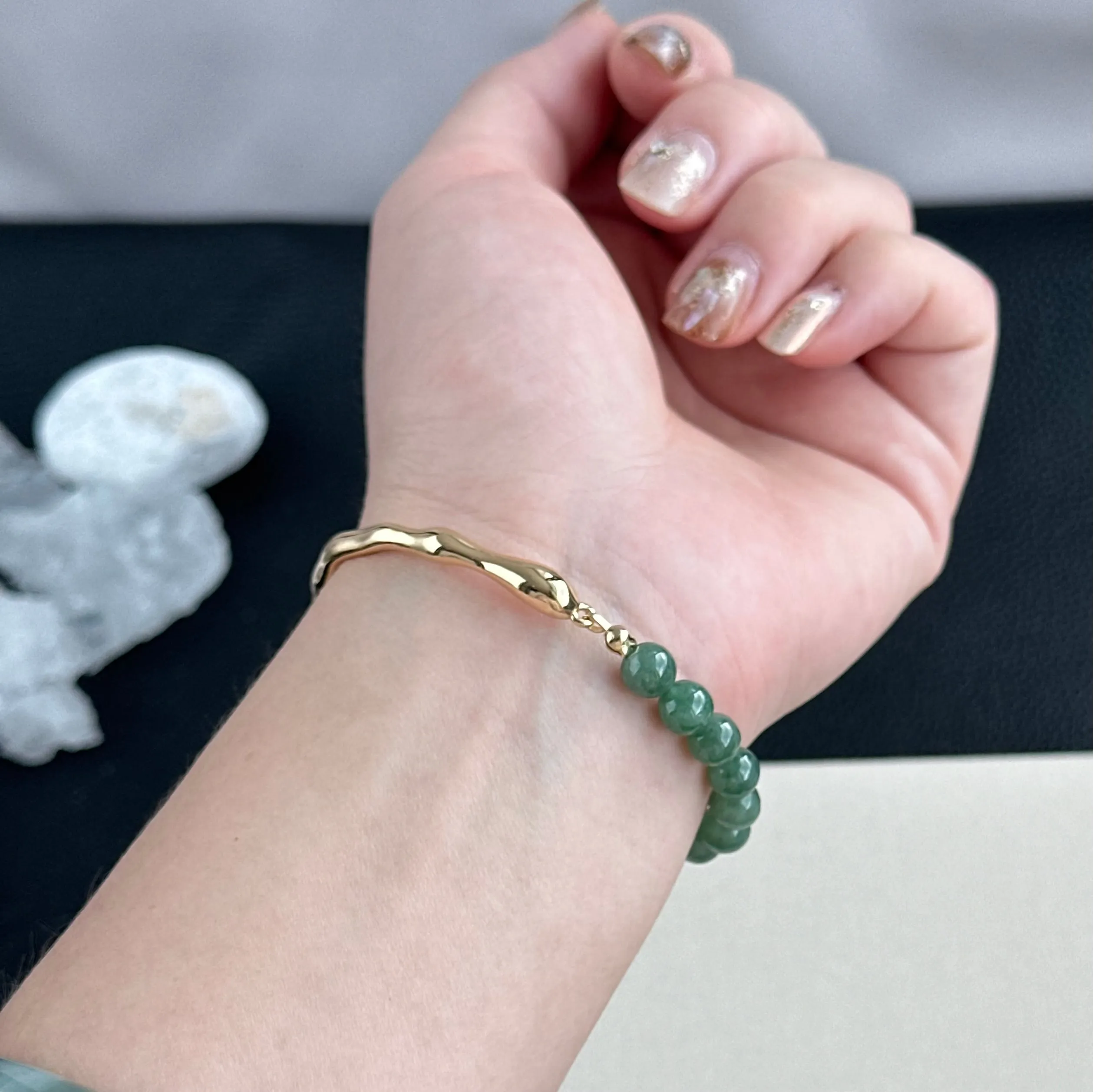 1212489 Jin Yu Jadeite Cuff Bracelet 金玉之环