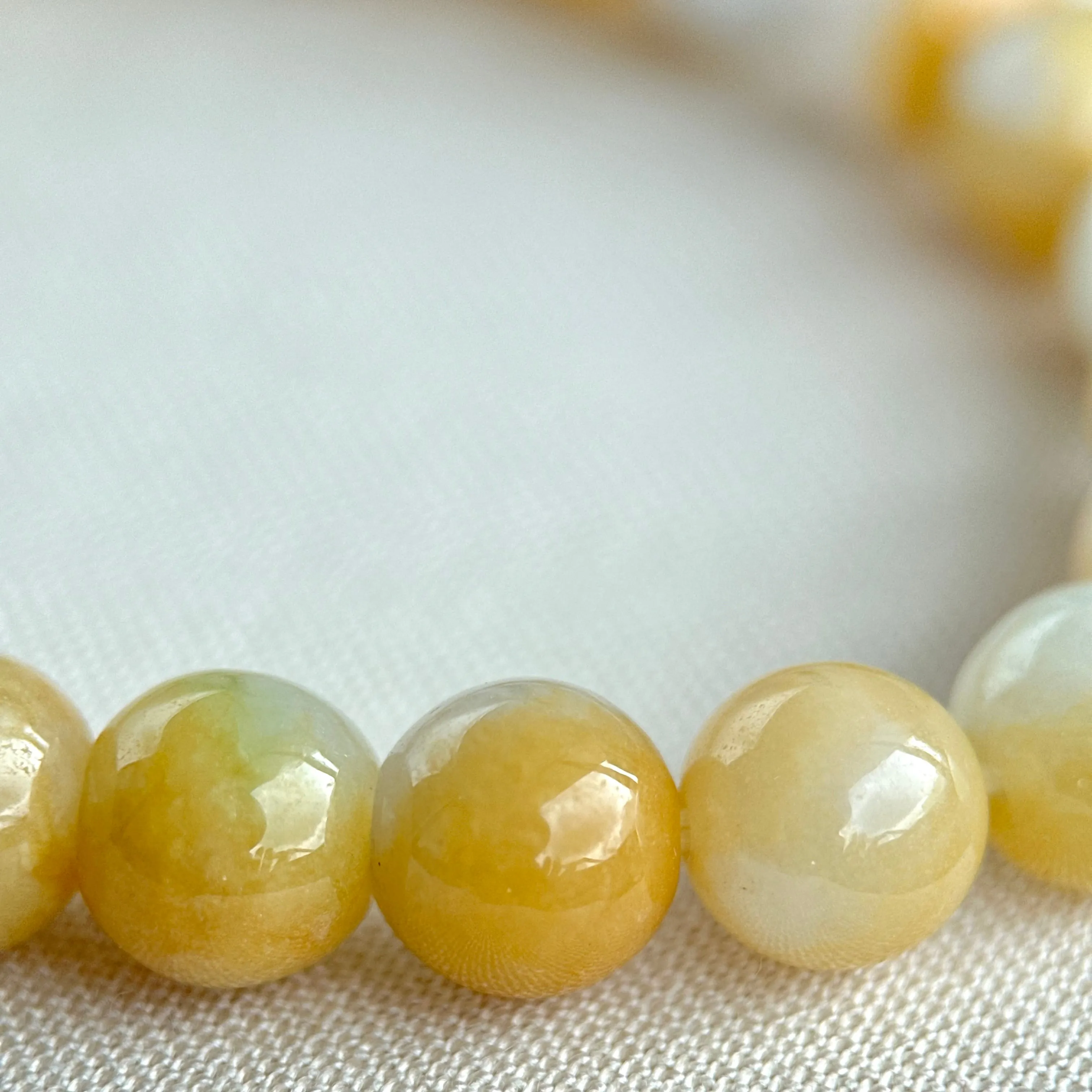 13288 Honey Toffee Type A Jadeite Beaded Bracelet