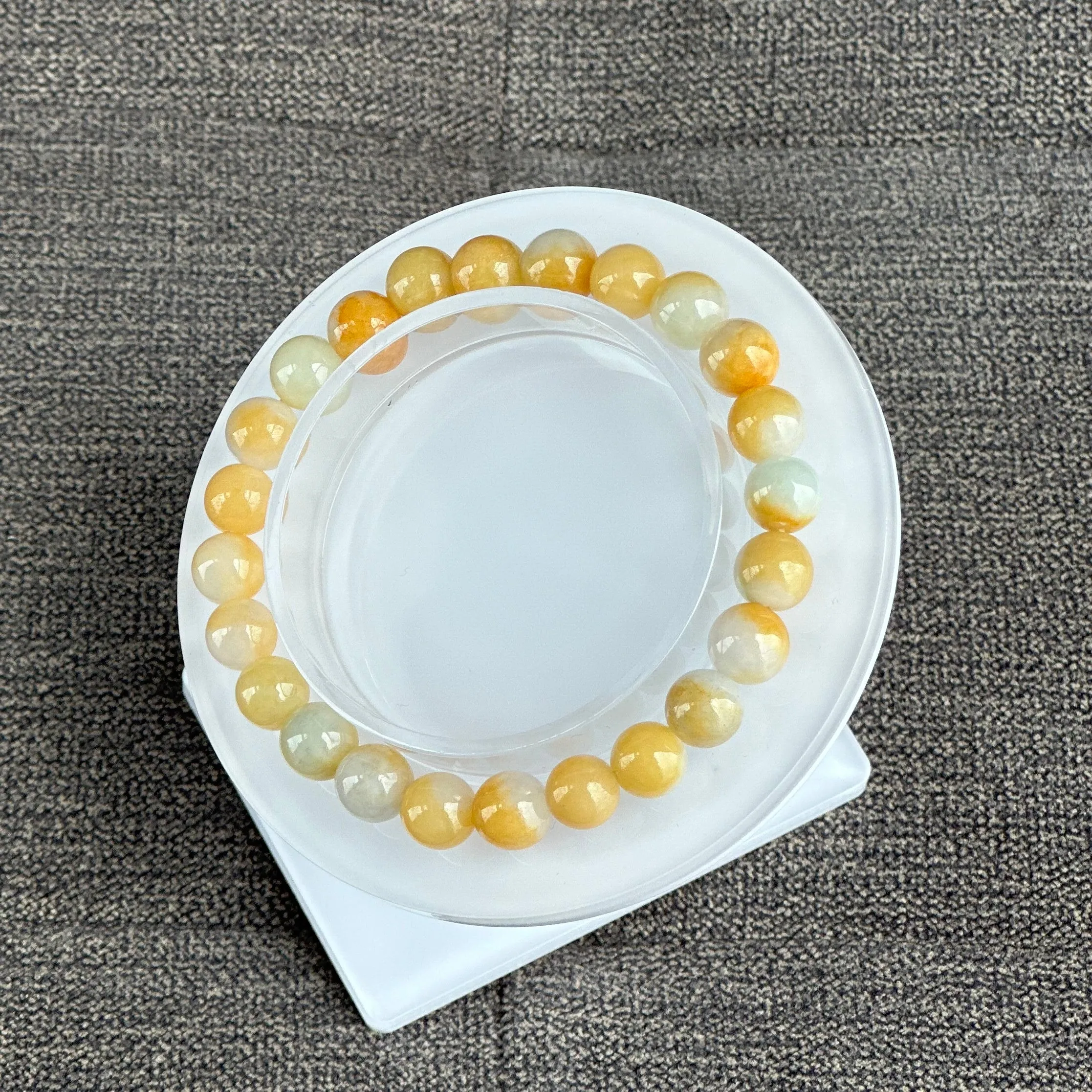 13288 Honey Toffee Type A Jadeite Beaded Bracelet