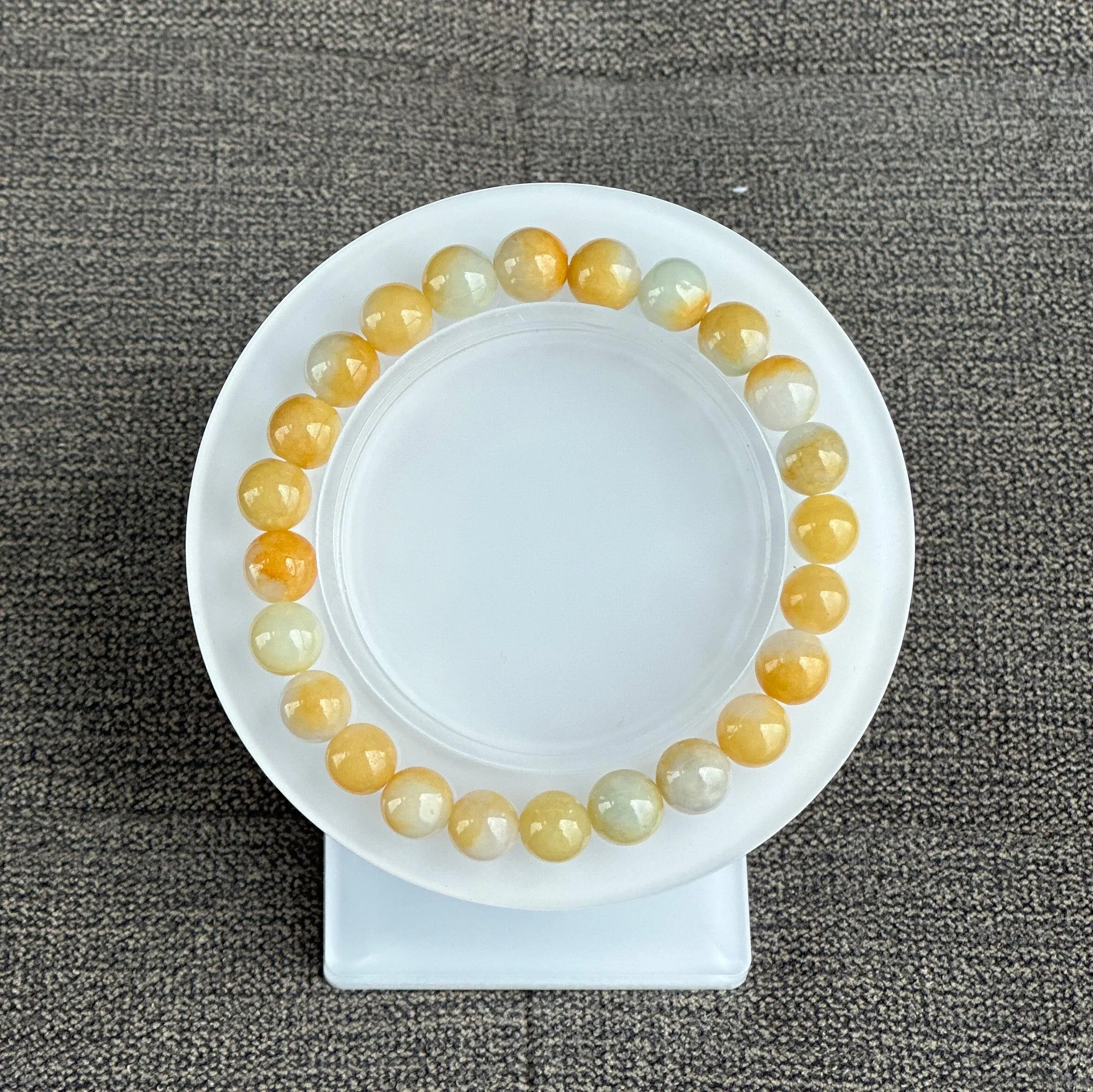 13288 Honey Toffee Type A Jadeite Beaded Bracelet
