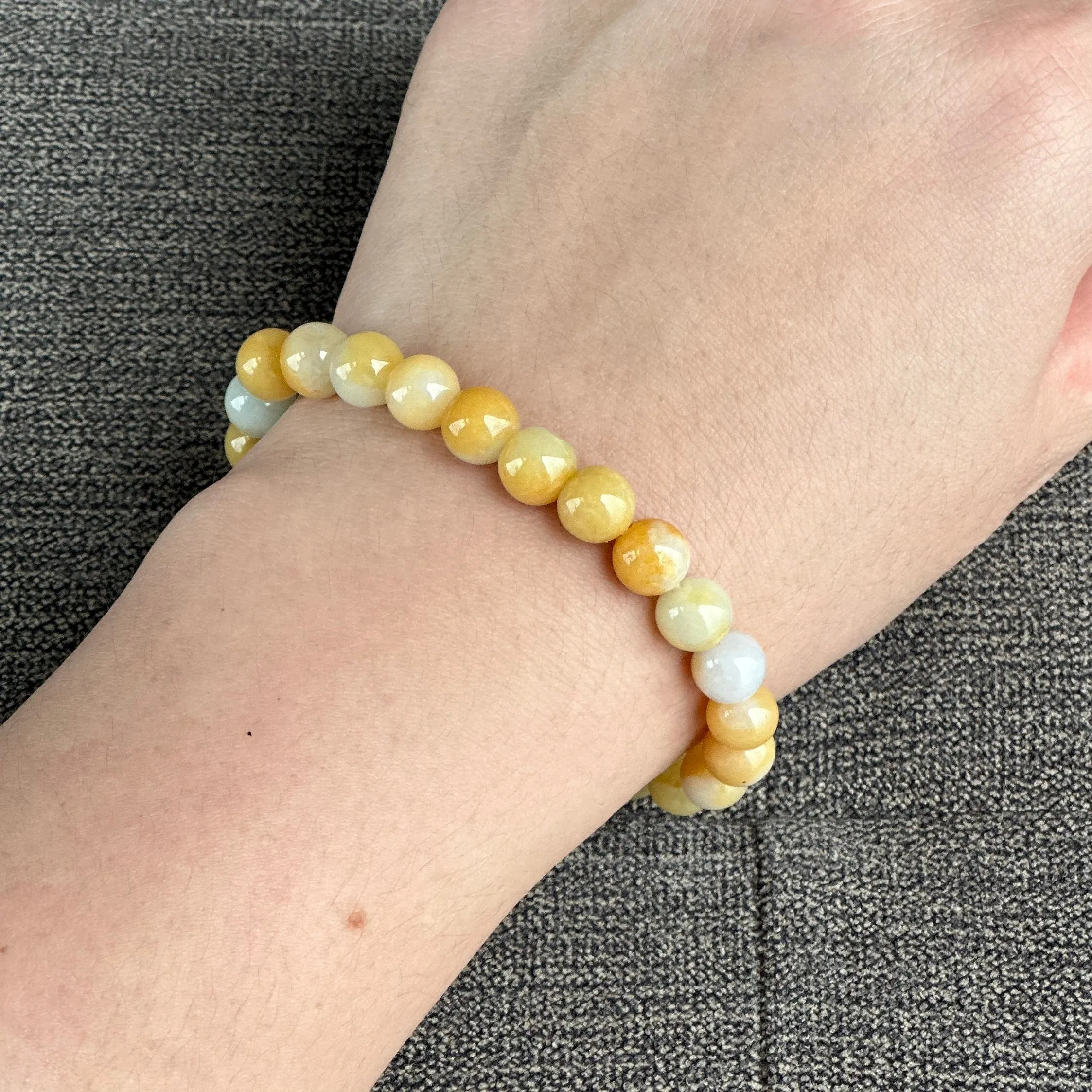 13288 Honey Toffee Type A Jadeite Beaded Bracelet