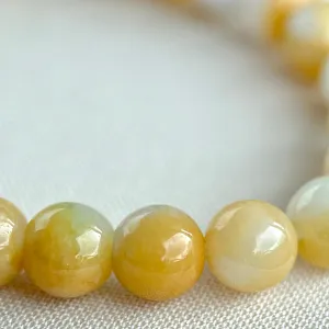 13288 Honey Toffee Type A Jadeite Beaded Bracelet