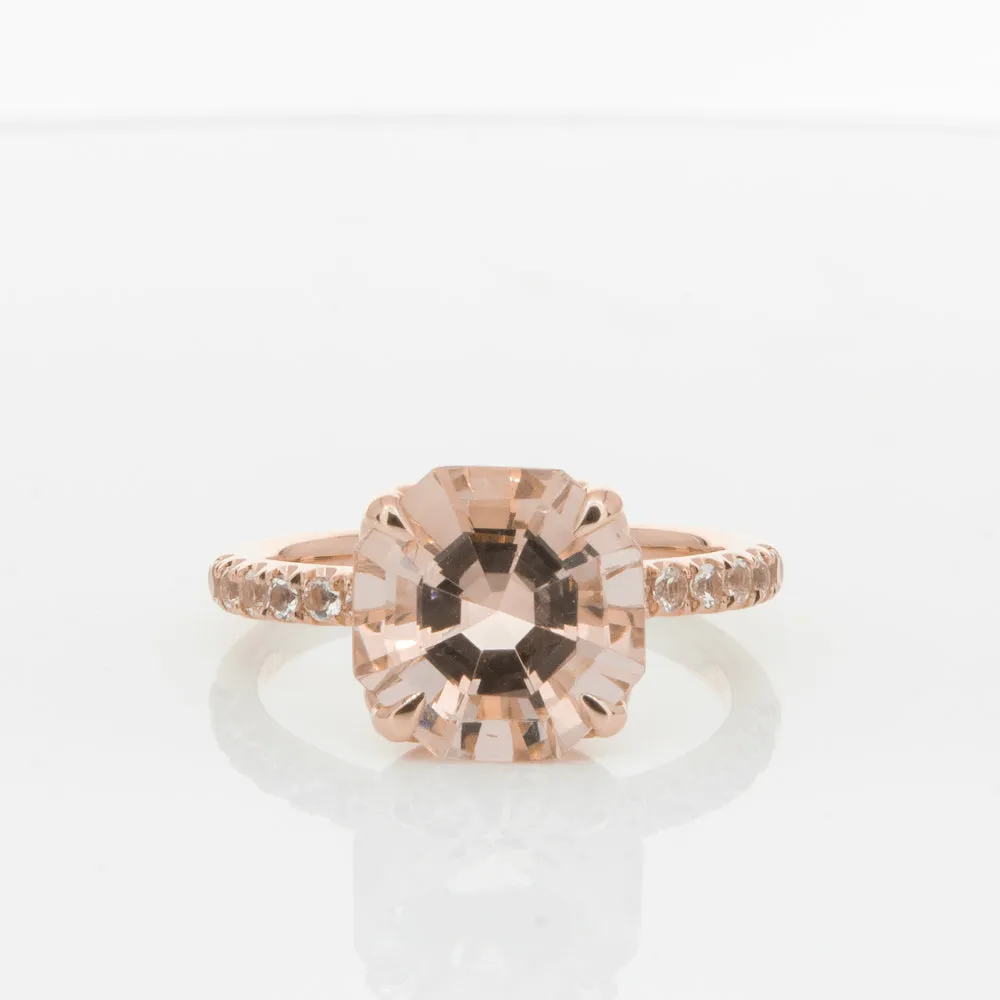 18ct Rose Gold Morganite Octavus Ring