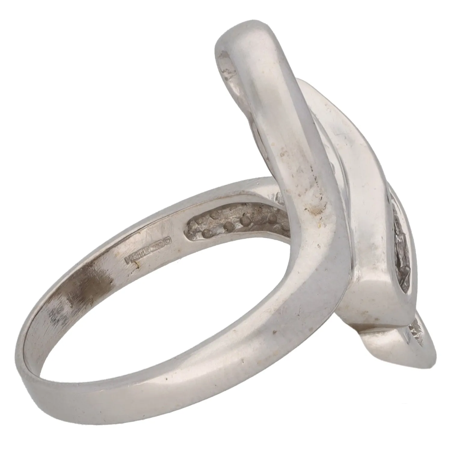 18ct White Gold Cubic Zirconia Dress/Cocktail Ring Size O
