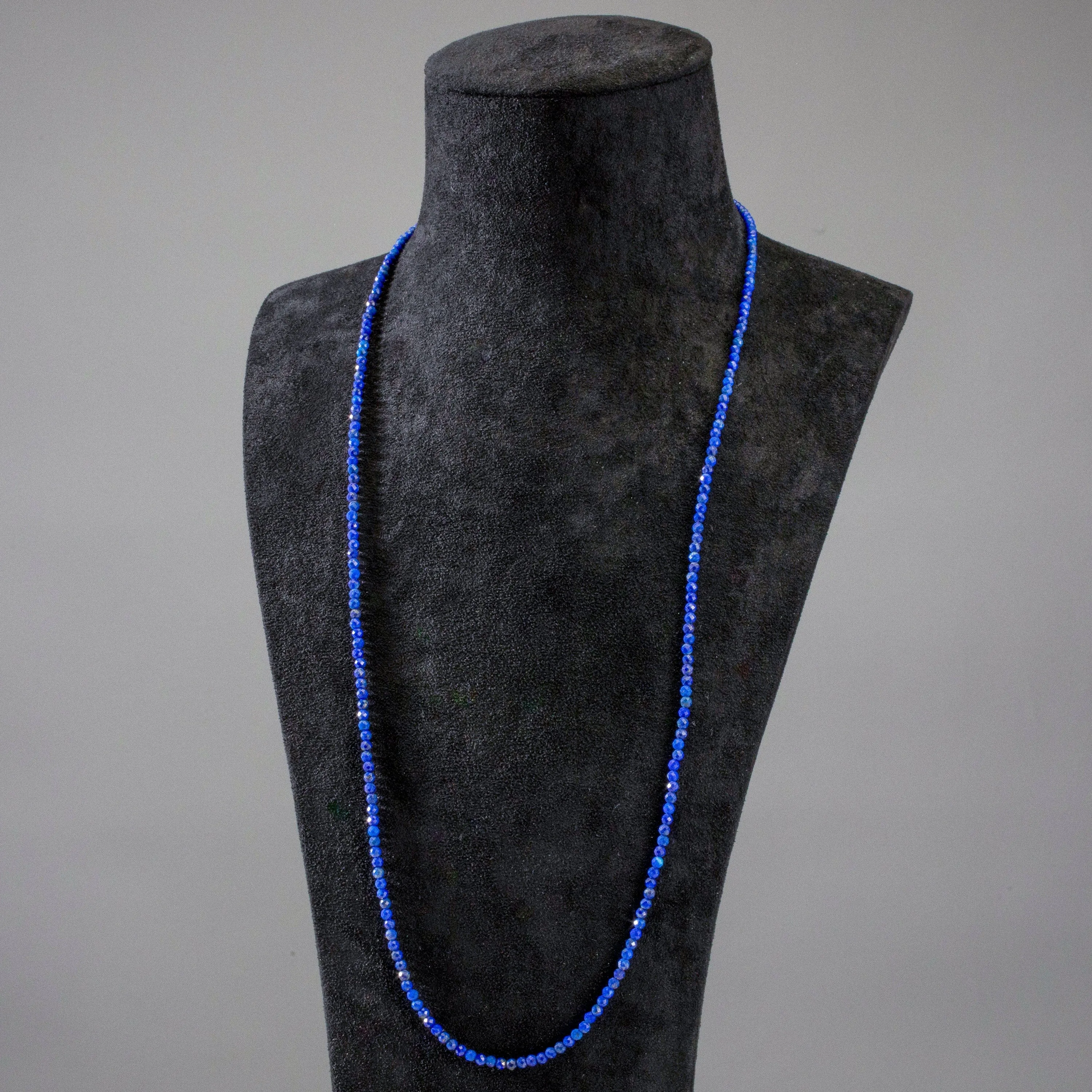 3mm Lapis Faceted 31" Necklace / Multi Wrap Bracelet
