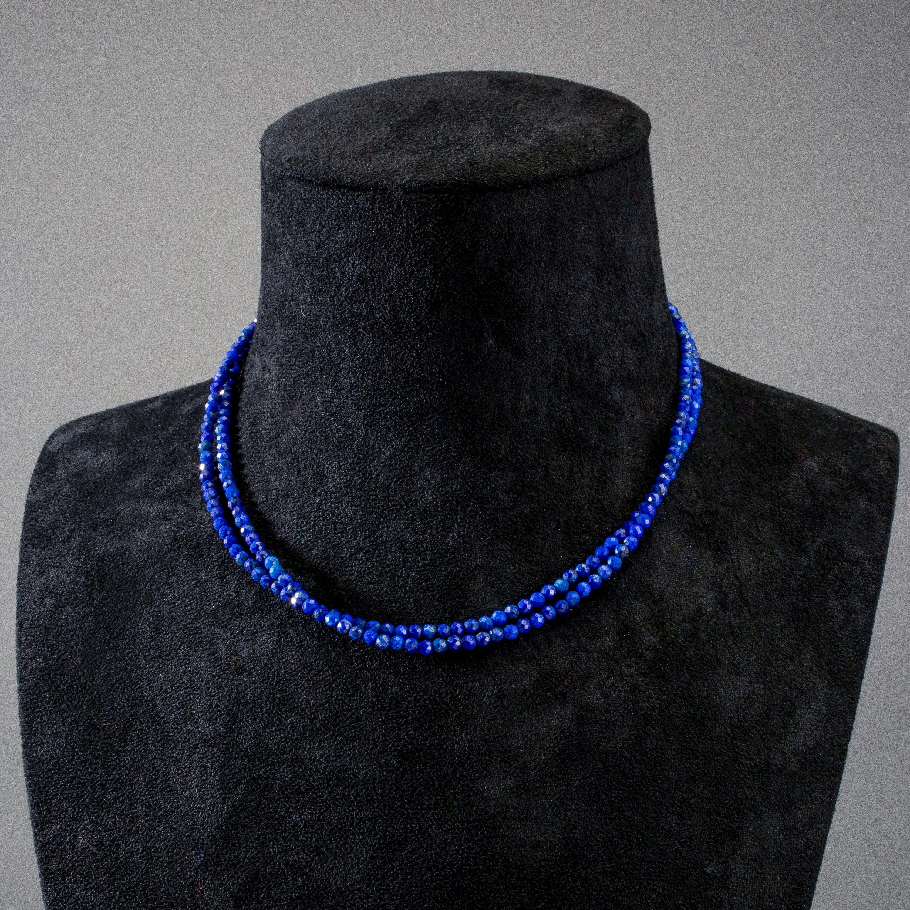 3mm Lapis Faceted 31" Necklace / Multi Wrap Bracelet