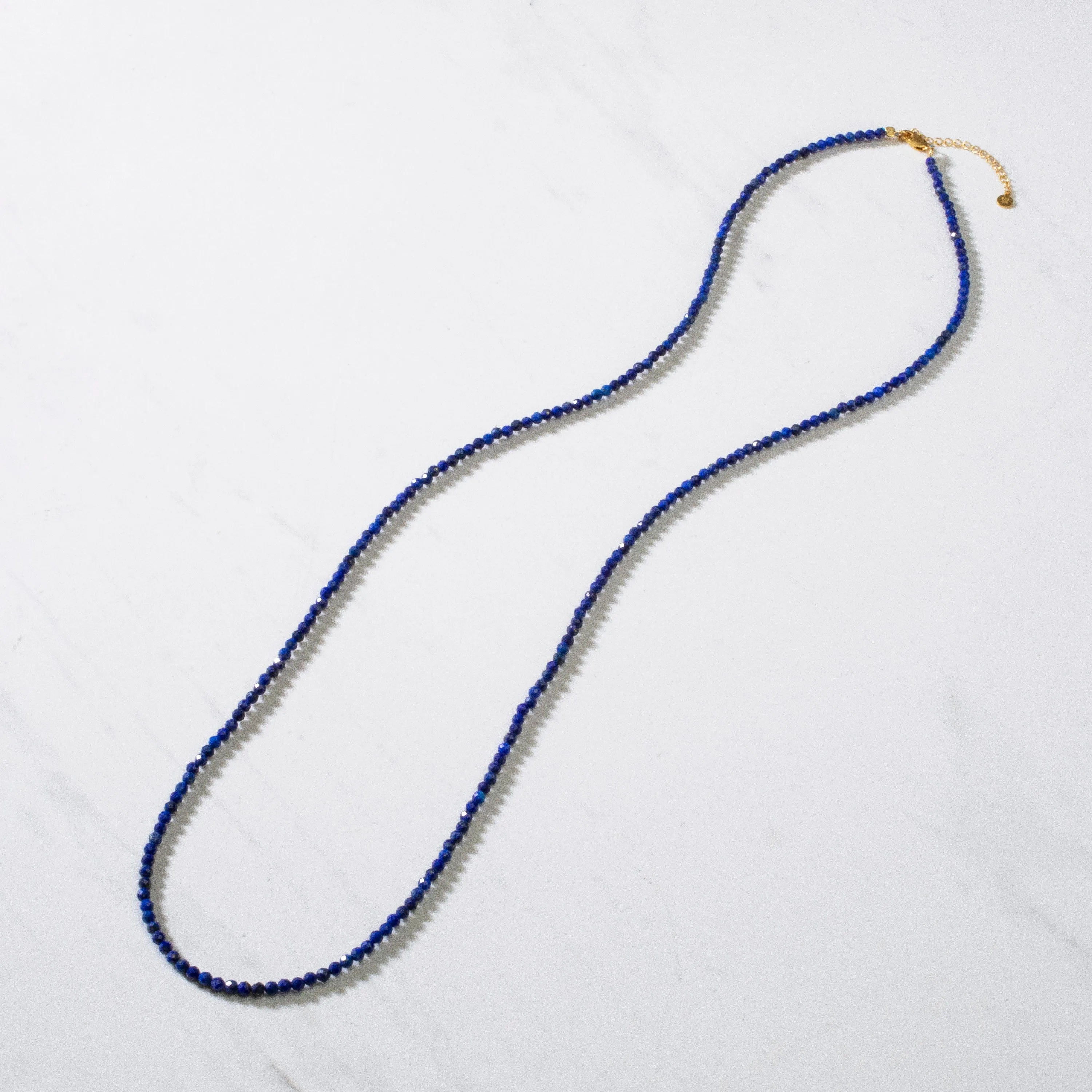 3mm Lapis Faceted 31" Necklace / Multi Wrap Bracelet
