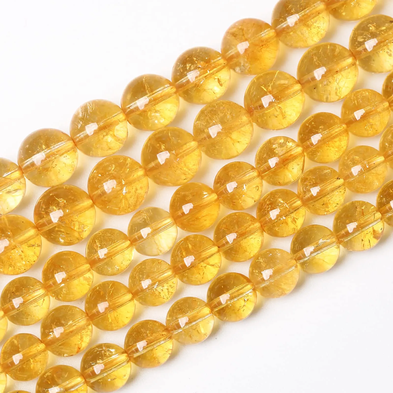 8mm 45Pcs Natural Citrine Beads for Jewelry Making Gemstone Round Loose Beads Crystal Energy Stone Healing Power DIY Bracelet Necklace 8mm