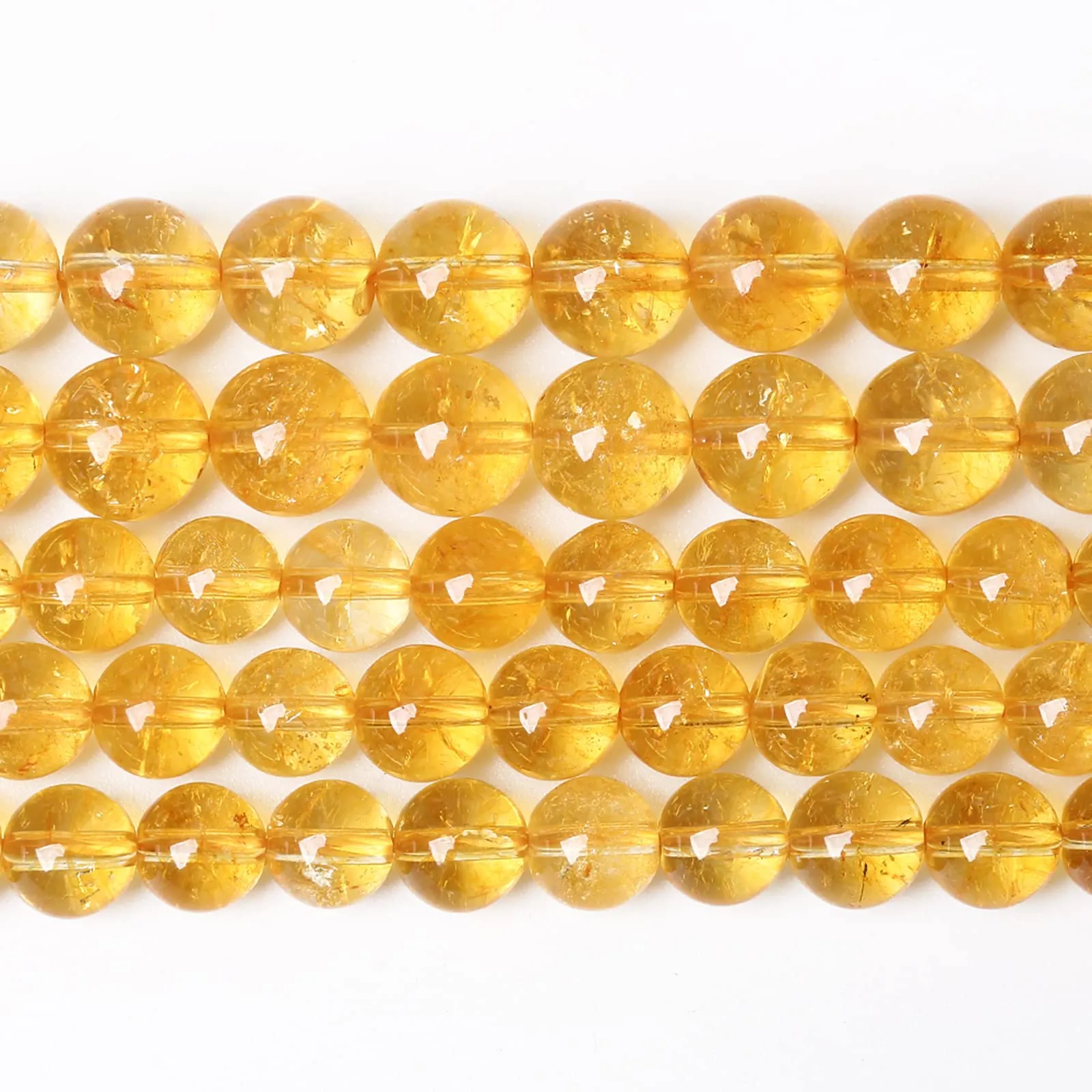 8mm 45Pcs Natural Citrine Beads for Jewelry Making Gemstone Round Loose Beads Crystal Energy Stone Healing Power DIY Bracelet Necklace 8mm