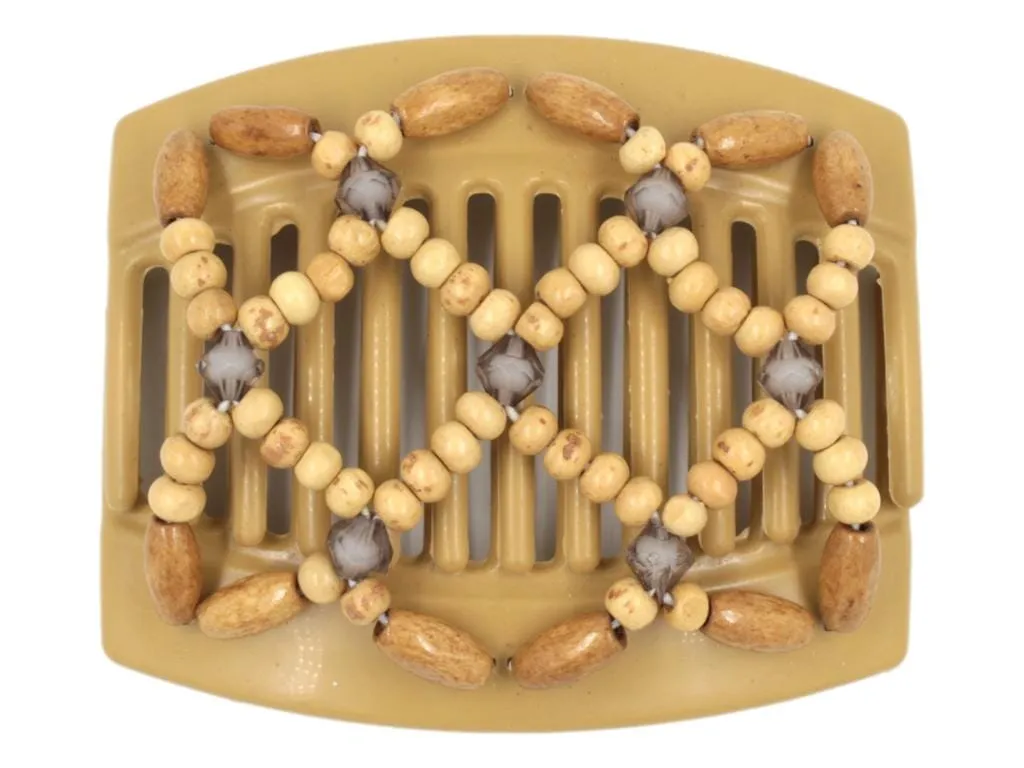 African Butterfly Thick Hair Comb - Ndebele Blonde 87