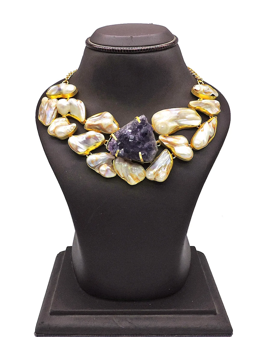 Amethyst & Baroque Pearl Necklace