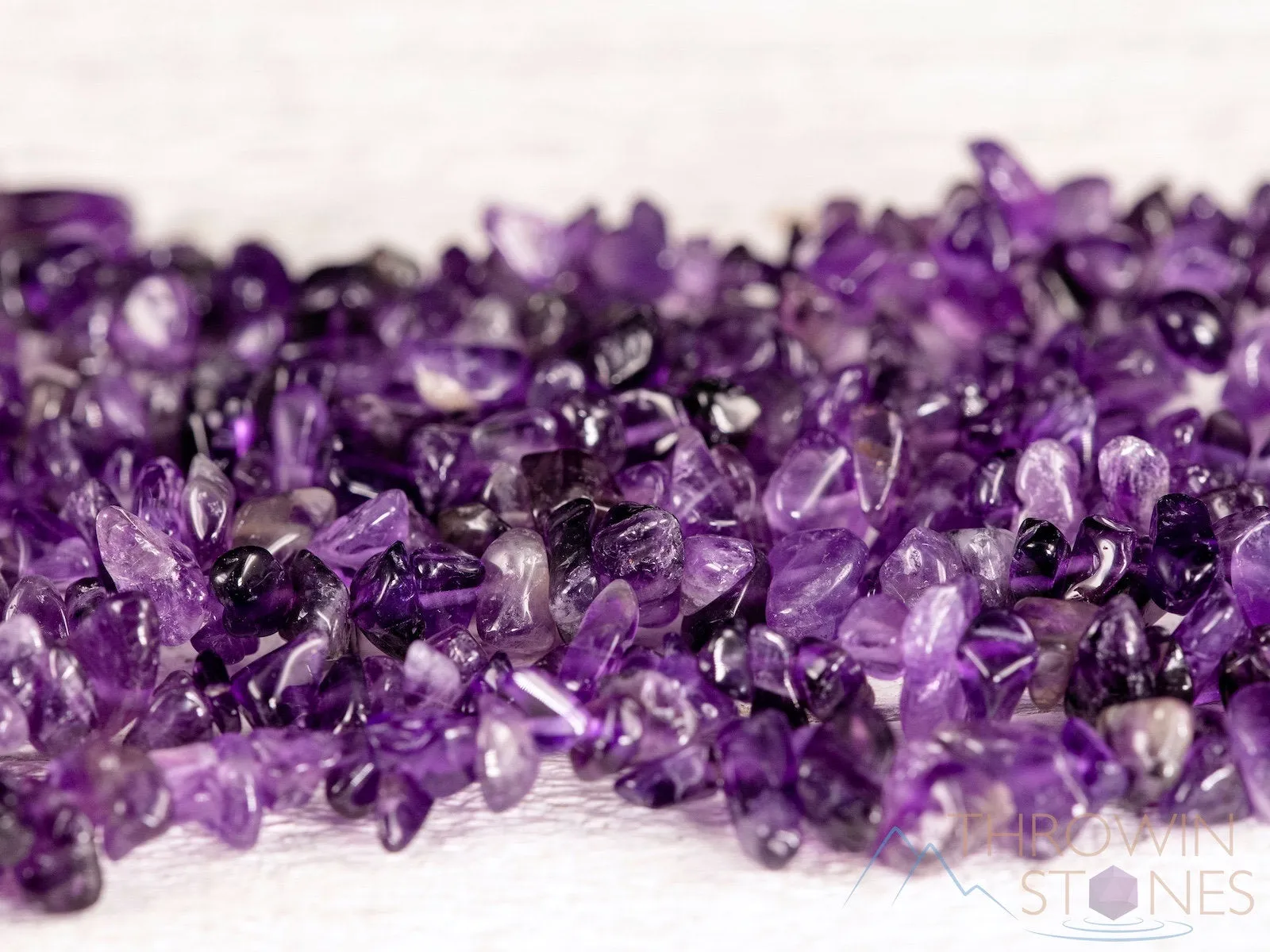 AMETHYST Crystal Necklace - Chip Beads - Long Crystal Necklace, Birthstone Necklace, Handmade Jewelry, E1687