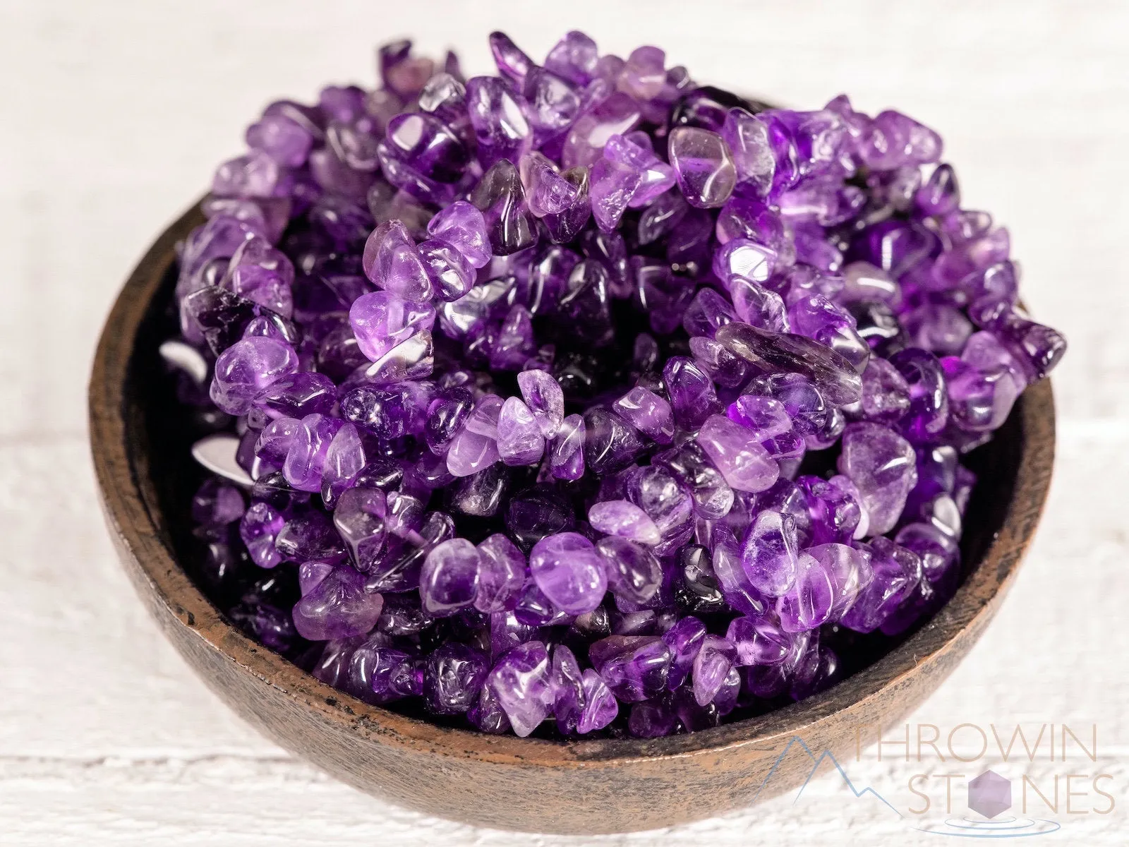 AMETHYST Crystal Necklace - Chip Beads - Long Crystal Necklace, Birthstone Necklace, Handmade Jewelry, E1687