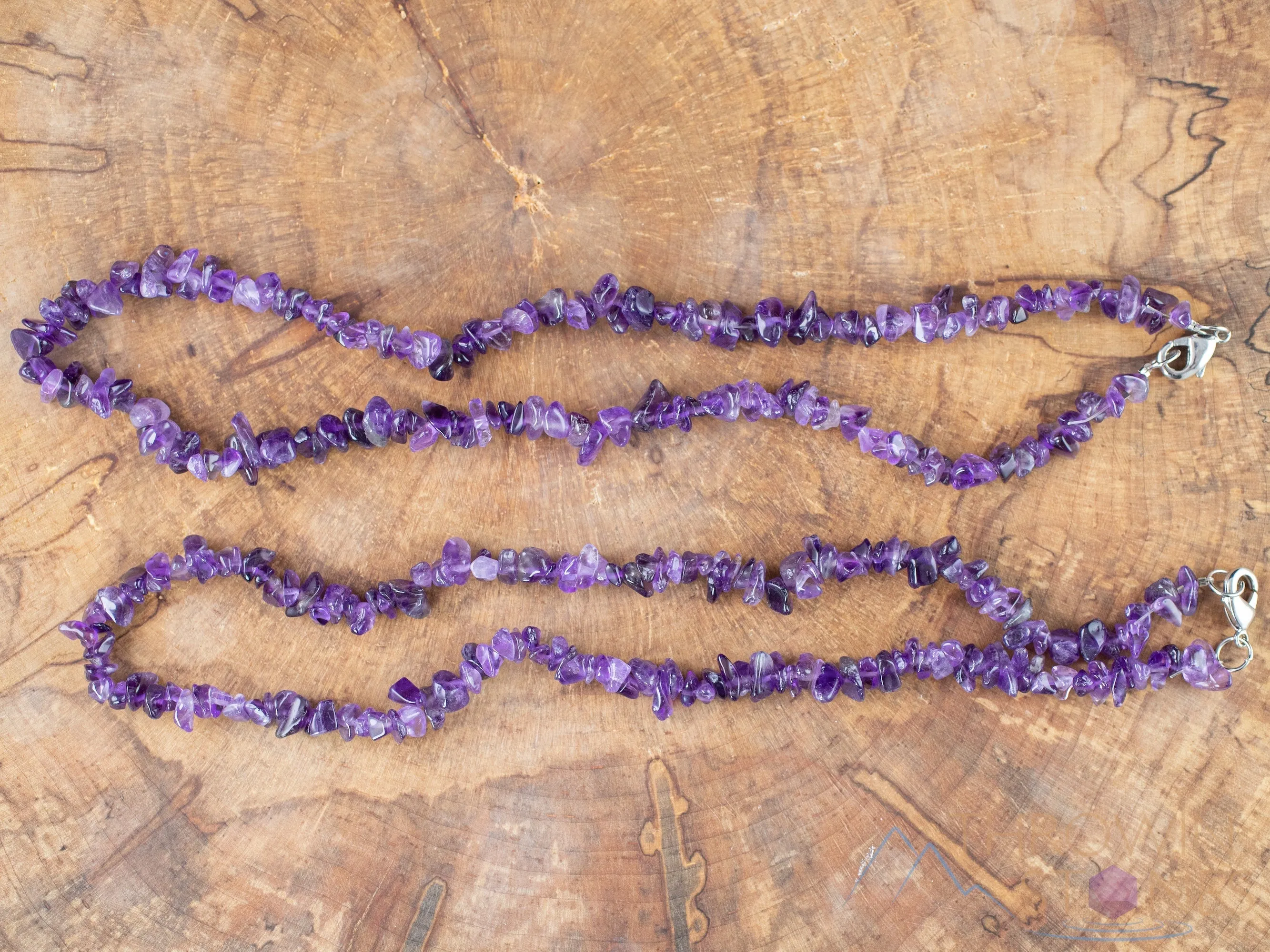 AMETHYST Crystal Necklace - Chip Beads - Long Crystal Necklace, Birthstone Necklace, Handmade Jewelry, E1687