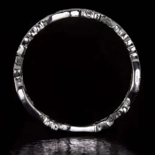 ART NOUVEAU DIAMOND FLORAL WEDDING BAND COCKTAIL RING VINTAGE STYLE ETERNITY