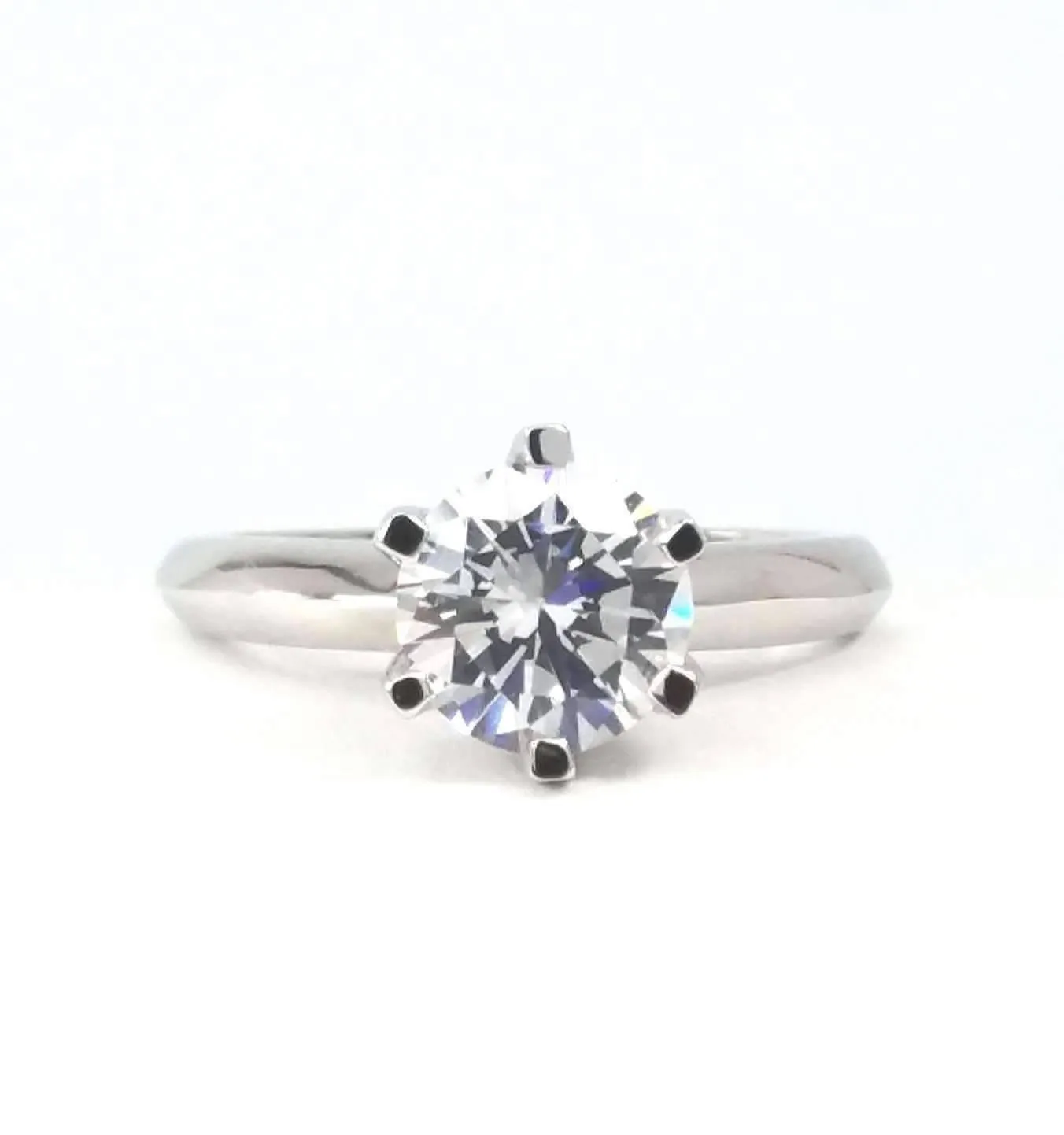 Astra 2CT Round Cut IOBI Simulated Diamond Sterling Silver Platinum Plated Ring for Woman