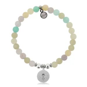 Bee Charm with Green Yellow Jade Charity Bracelet