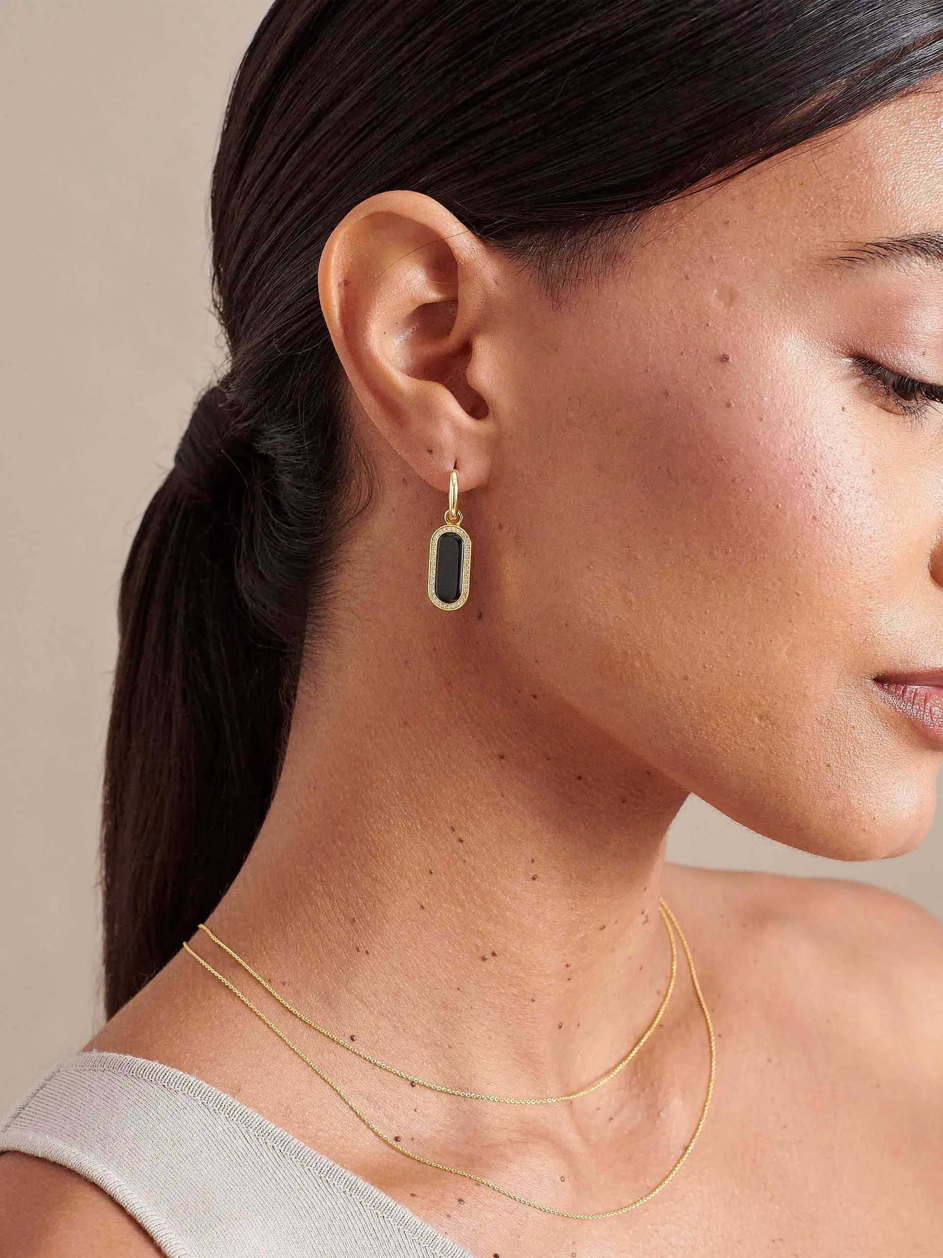 Black onyx drop earrings