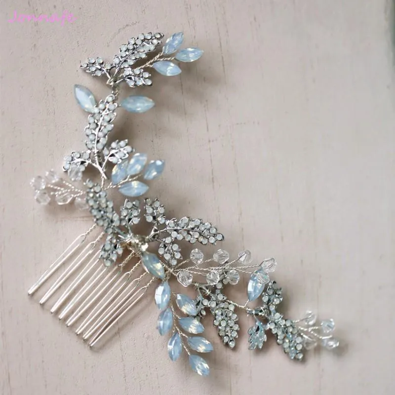 Blue Opal and Crystal Hair Comb