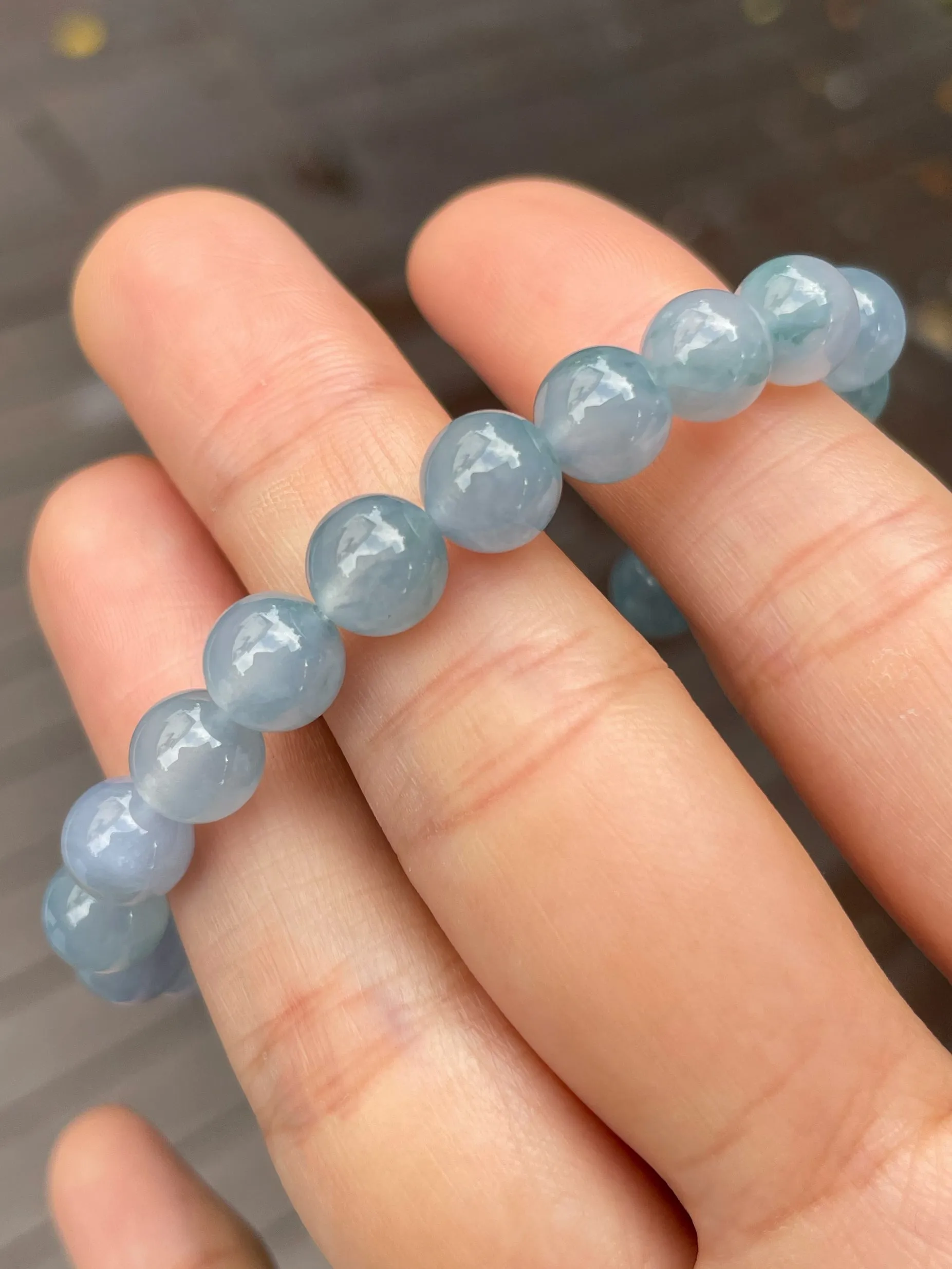 Bluish Lavender Jade Bracelet - Round Beads (NJBA158)