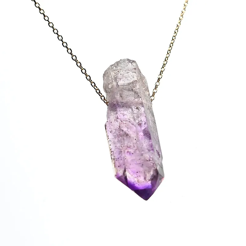 Brandberg Amethyst Necklace 14k Gold