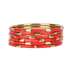 BuDhaGirl - Veda Bracelets - Coral (Set of 6)