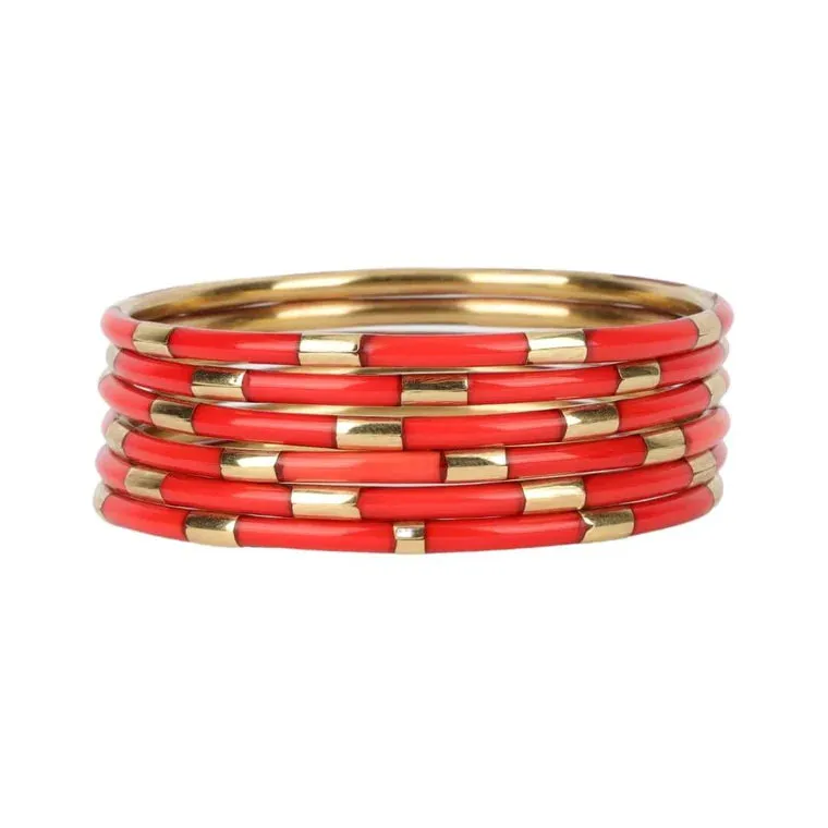 BuDhaGirl - Veda Bracelets - Coral (Set of 6)