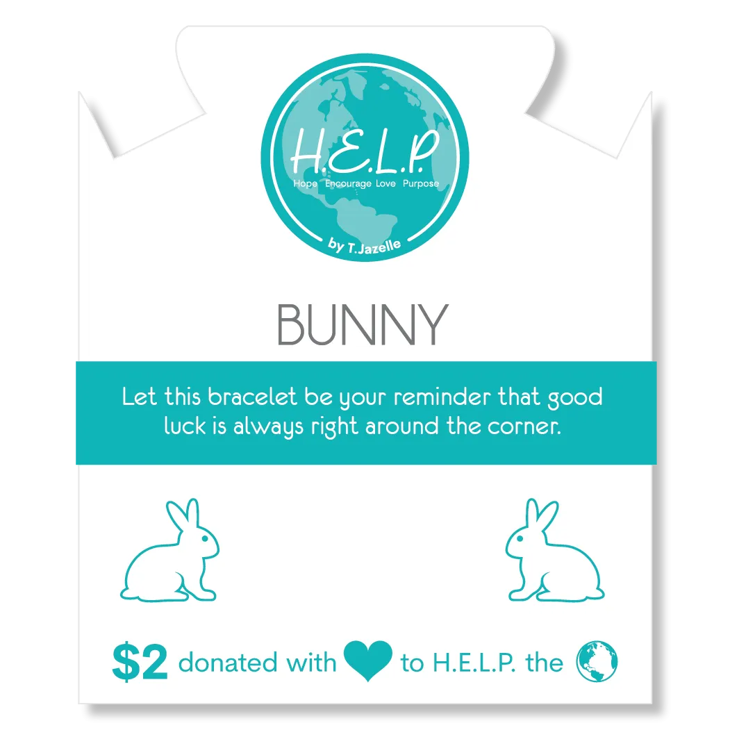 Bunny Charm with Blue and White Jade Charity Bracelet