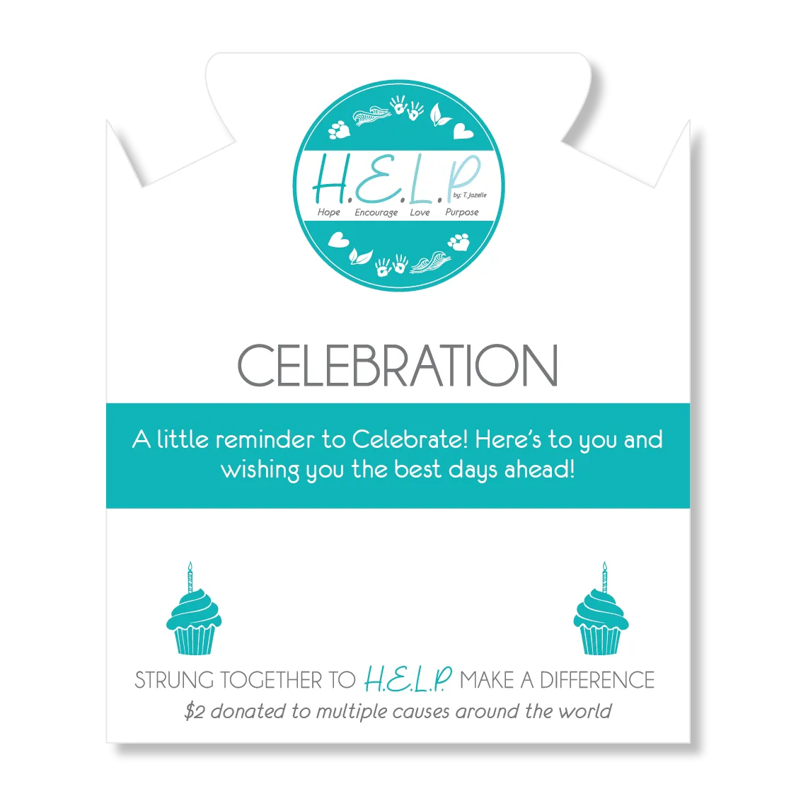 Celebration Charm with Azure Blue Jade Charity Bracelet