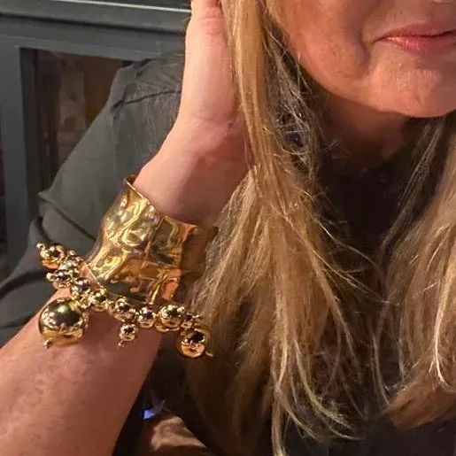 'Chloe' shaped high shine metal cuff bracelet