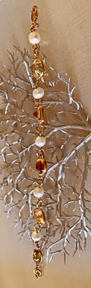 Citrine & Pearl Bracelet