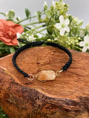Citrine Crystal Bracelet Gold Plated Handmade
