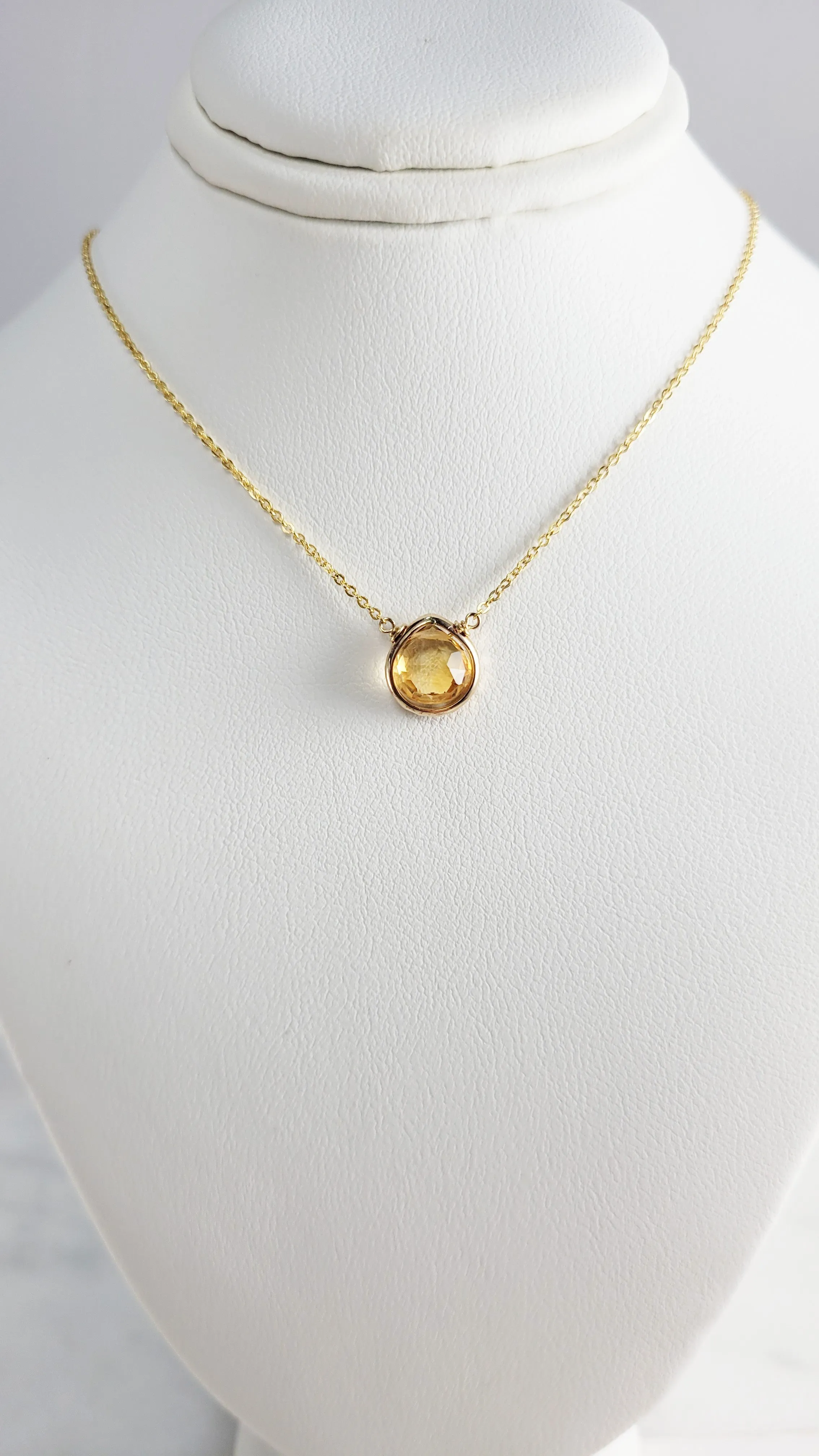 Citrine Heart Briolette Pendant Necklace