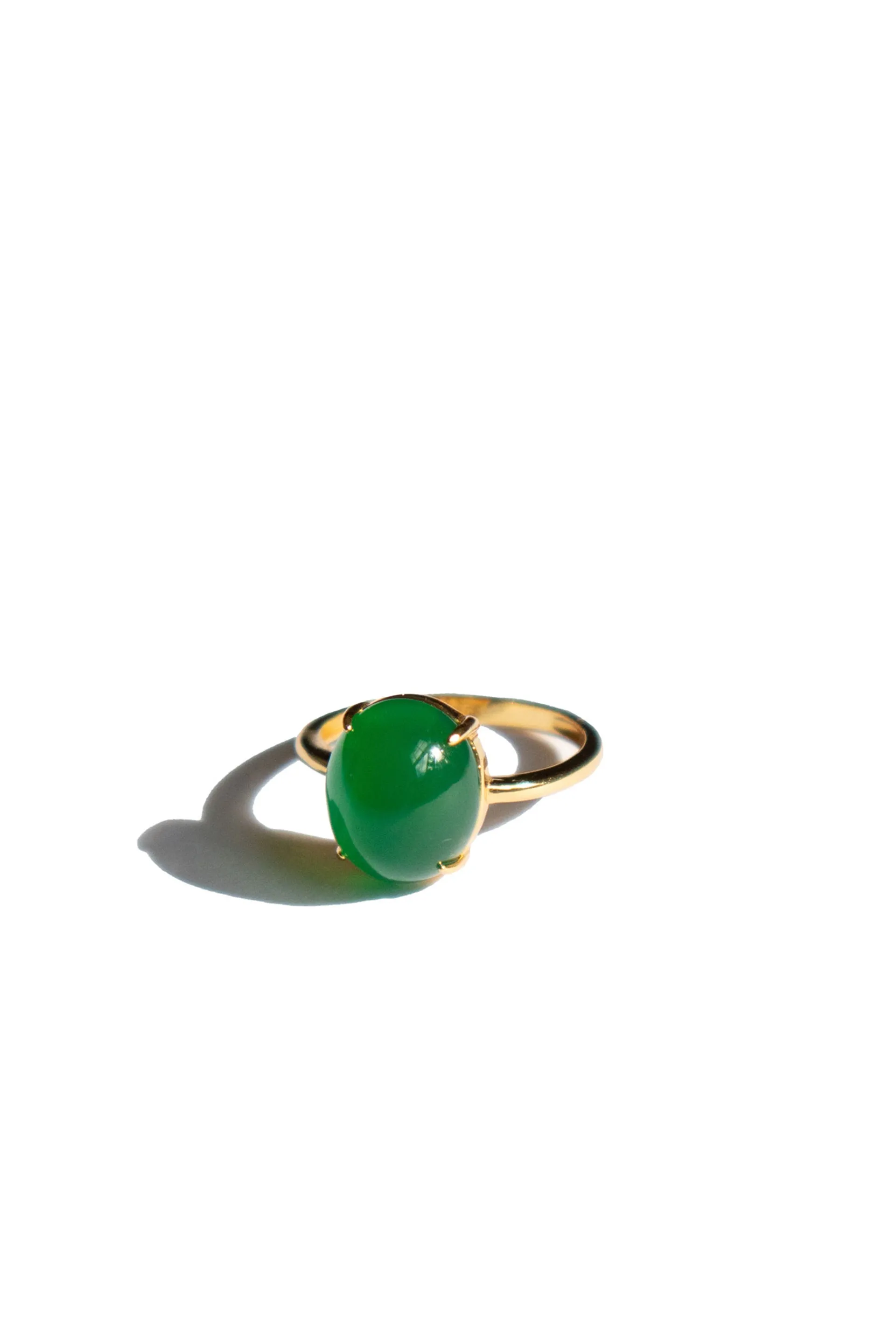 Dew — Green jade stone ring