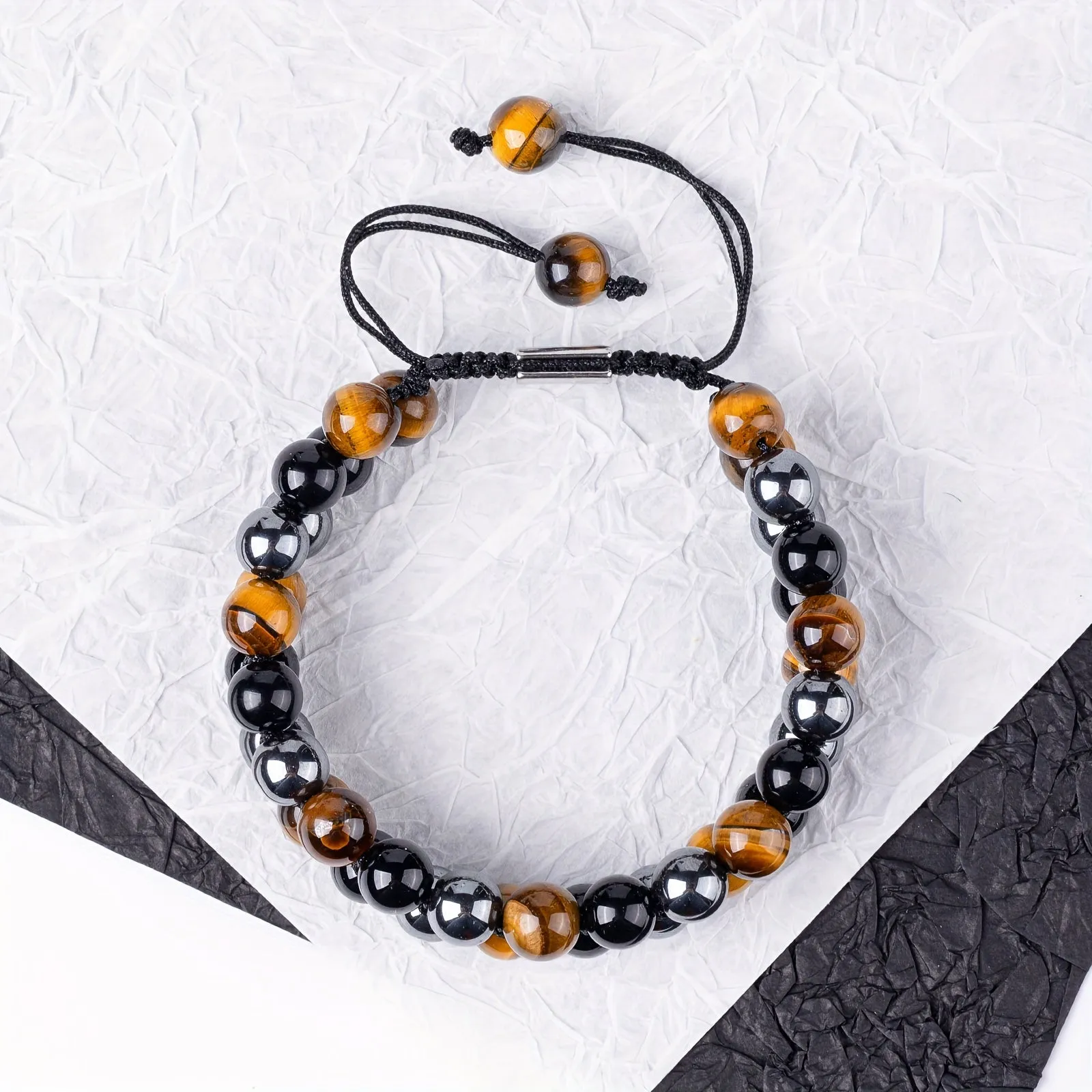 Double-Layer Bead Bracelet for Men | Black & Brown