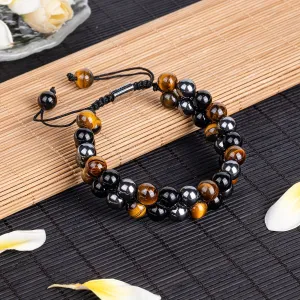 Double-Layer Bead Bracelet for Men | Black & Brown