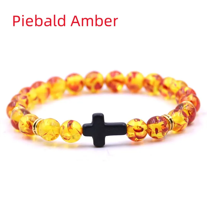 Elastic Adjustable Stone Cross Bracelet for Men | Chroma Variety