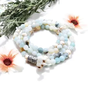 Energy Stone Wrap Bracelet/ Necklace (Amazonite)