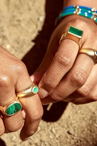 Free-Form Malachite Cocktail Ring