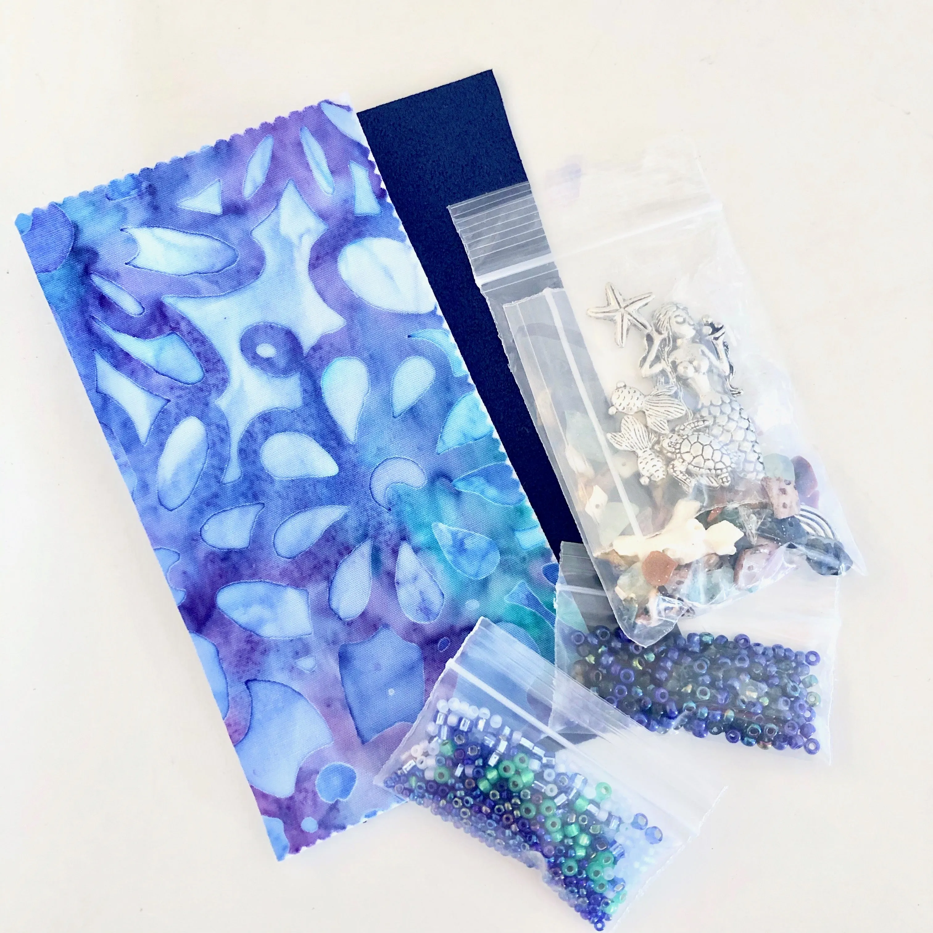 Freeform Bead Embroidered Mermaid Scene Kit
