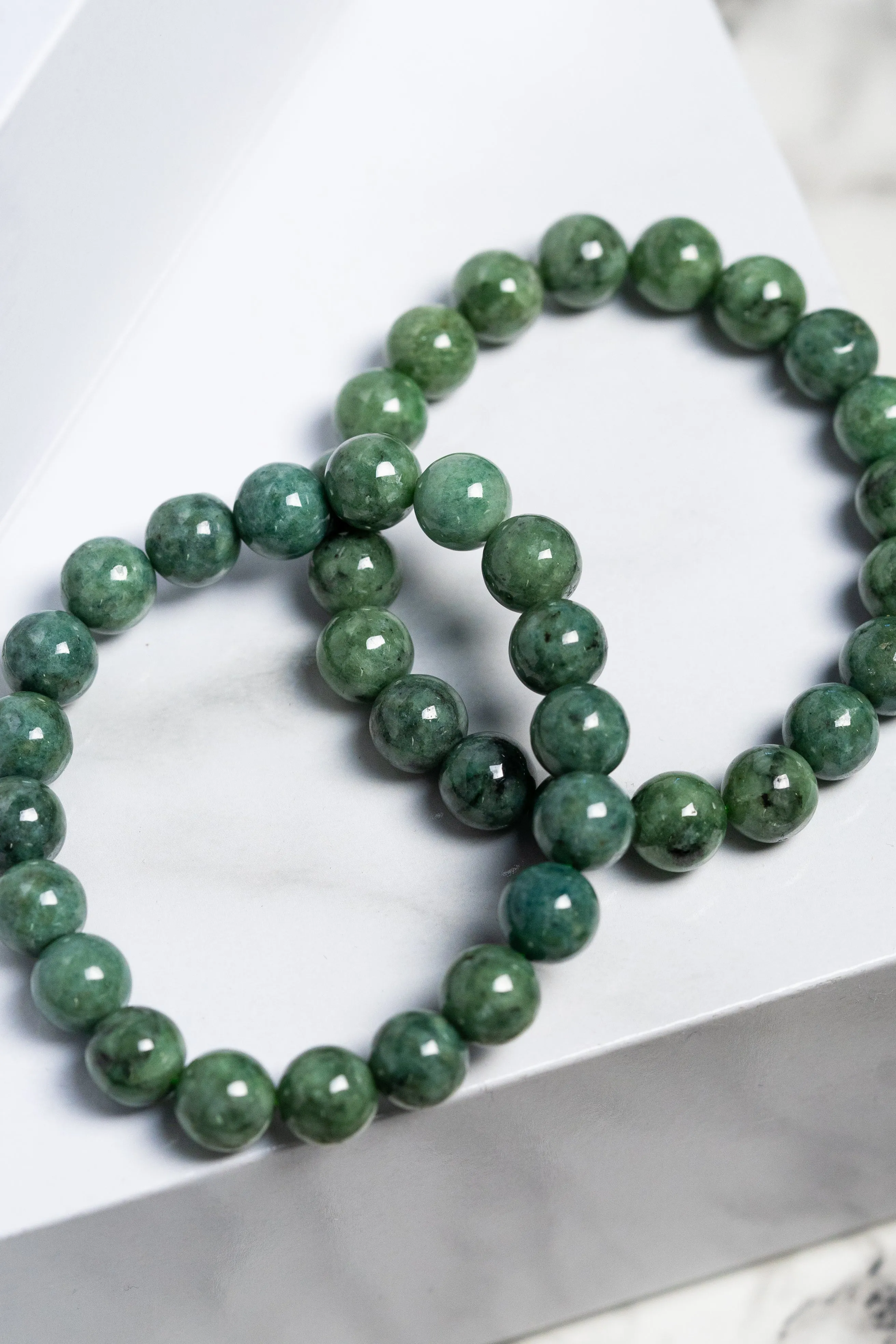 Full Beaded Green Jade Bracelet