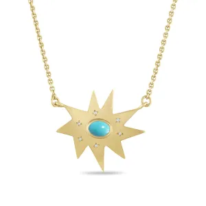 Gold Maxi KAPOW! Necklace: Turquoise