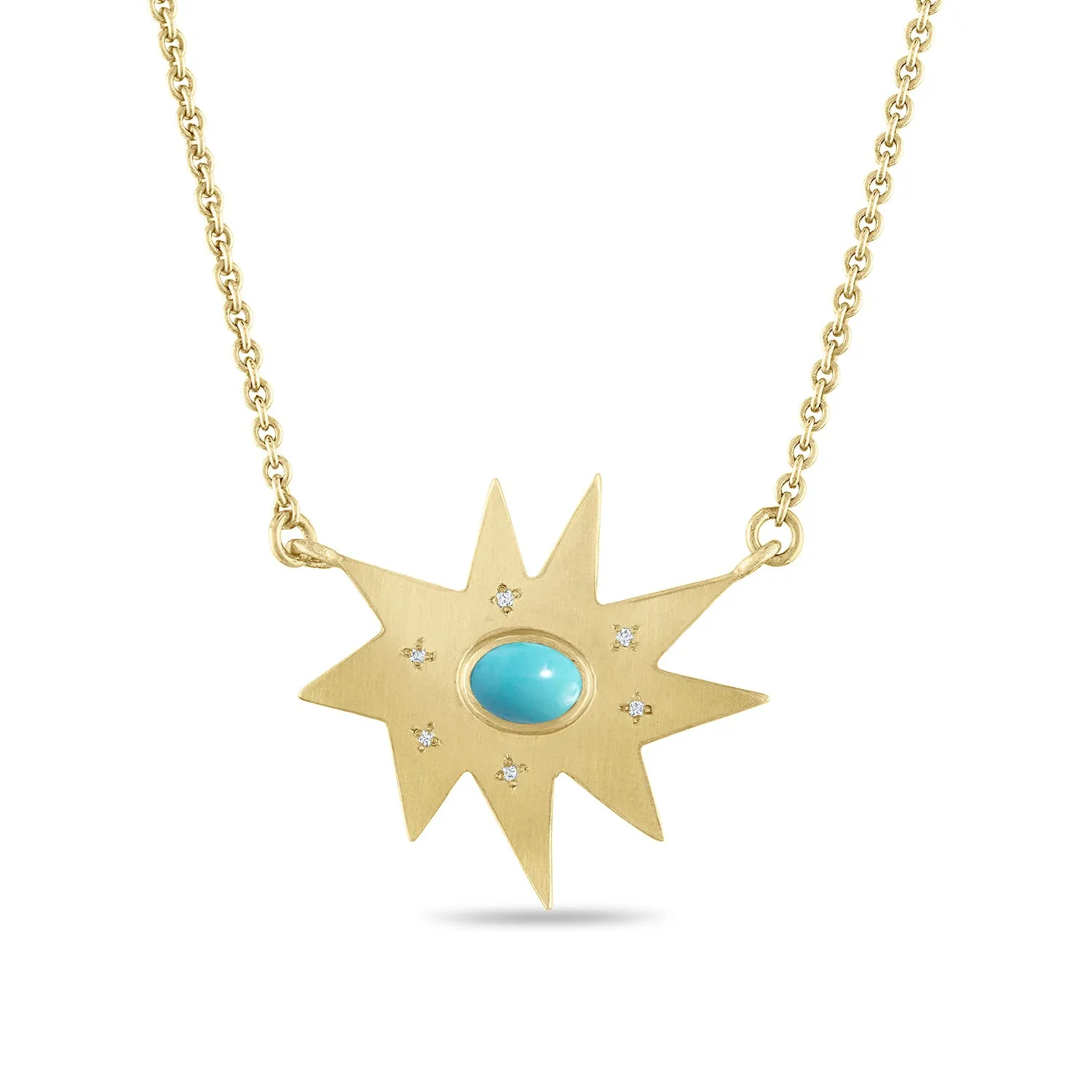 Gold Maxi KAPOW! Necklace: Turquoise