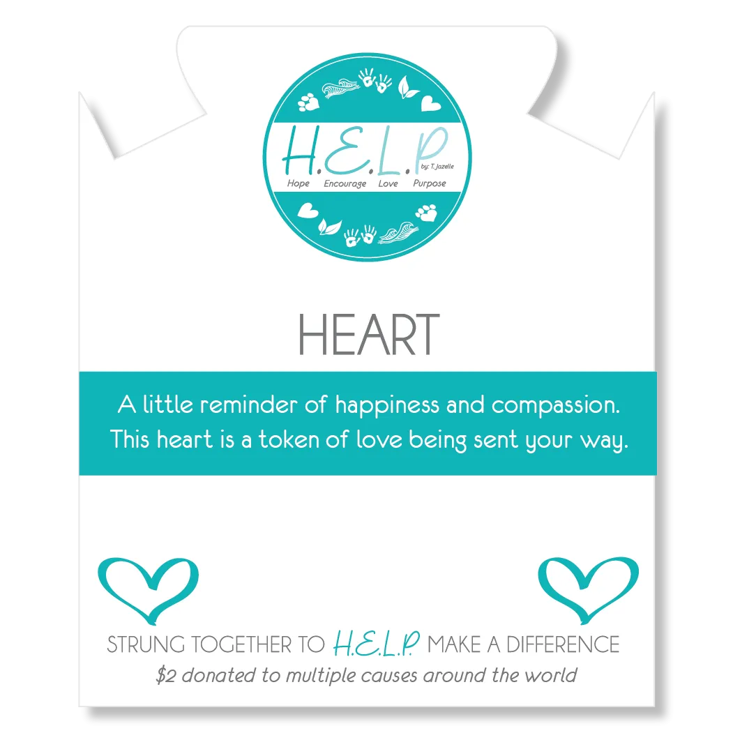 Heart Charm with Lemonade Jade Charity Bracelet