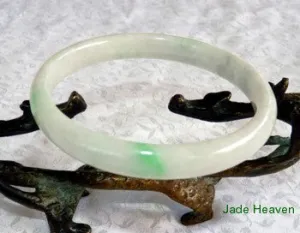 Imperial Green Veins Burmese Jadeite Jade Bangle Bracelet 65.5mm (JHBB607)