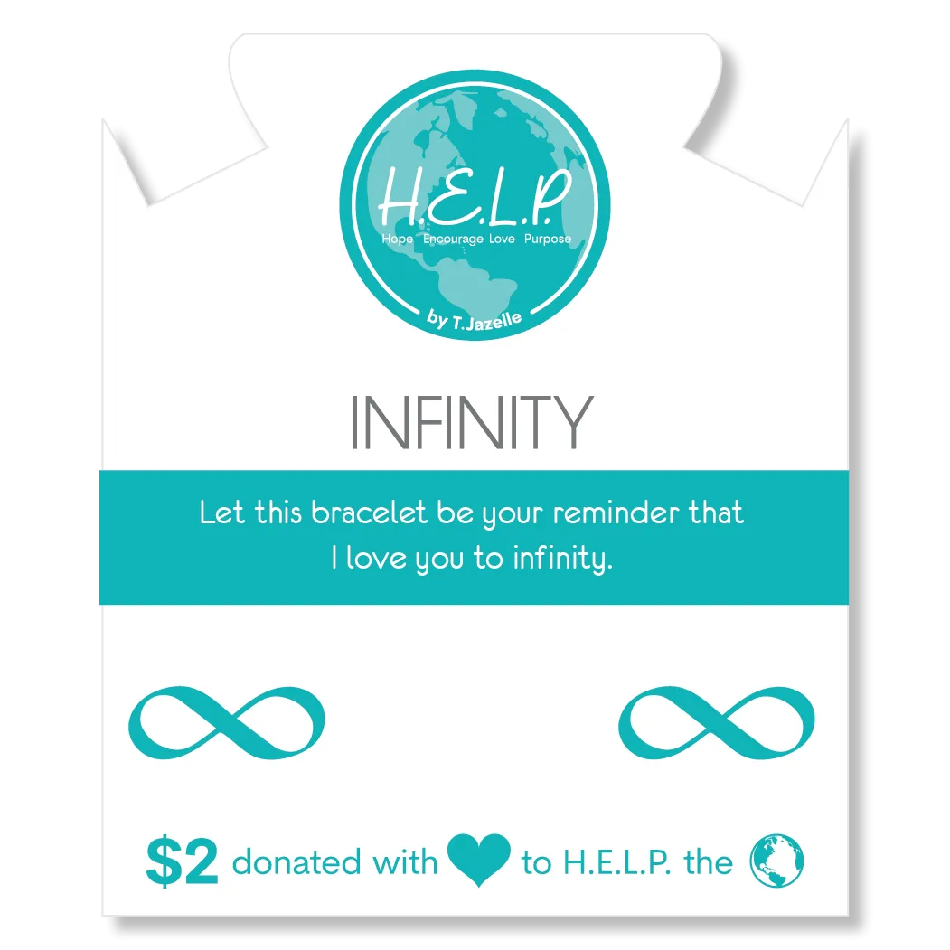 Infinity Charm with Green Yellow Jade Charity Bracelet
