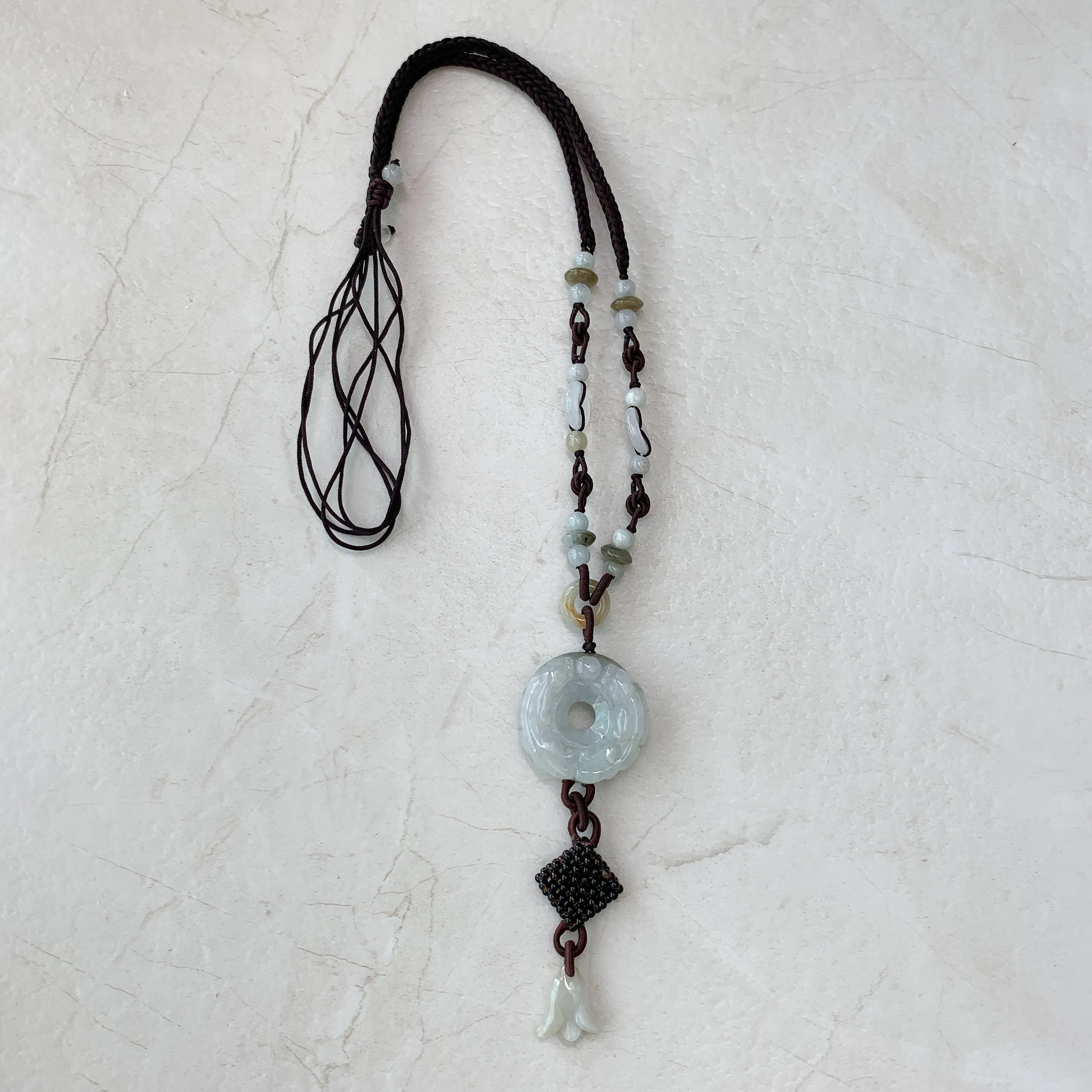 Jadeite Jade Circle Donut Carved Necklace, Jade Pendant, Jade Necklace, YW-0110-1647122266