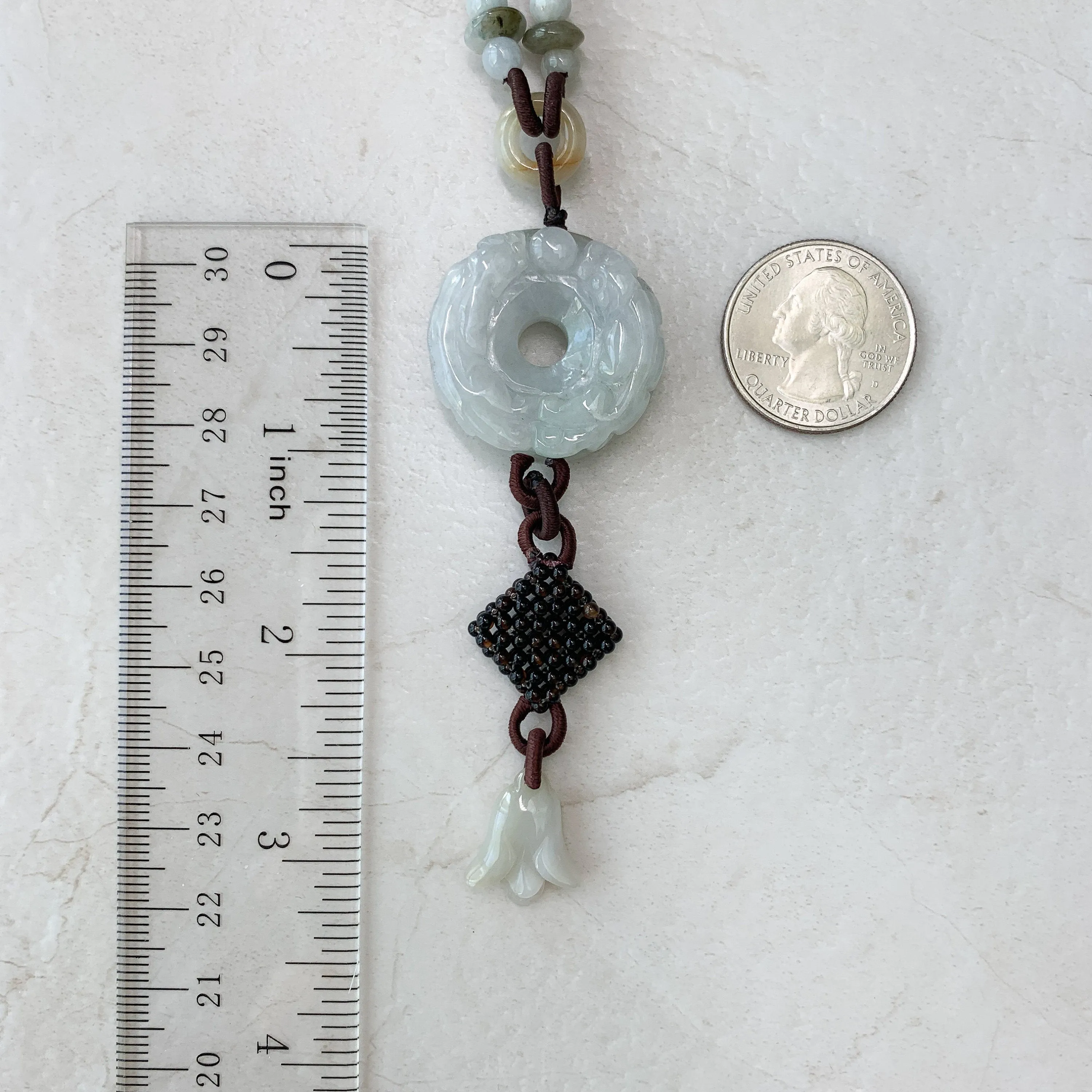 Jadeite Jade Circle Donut Carved Necklace, Jade Pendant, Jade Necklace, YW-0110-1647122266