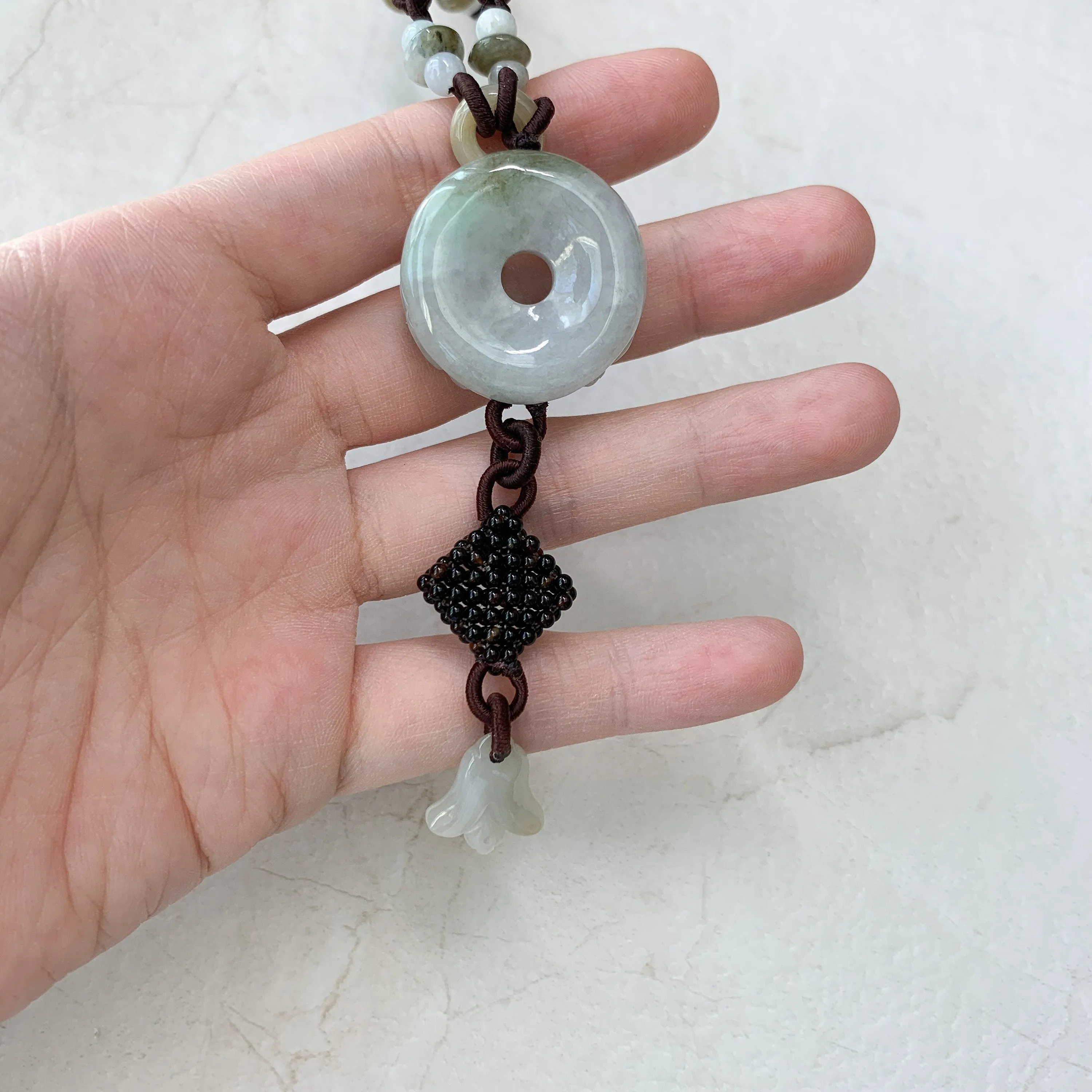 Jadeite Jade Circle Donut Carved Necklace, Jade Pendant, Jade Necklace, YW-0110-1647122266