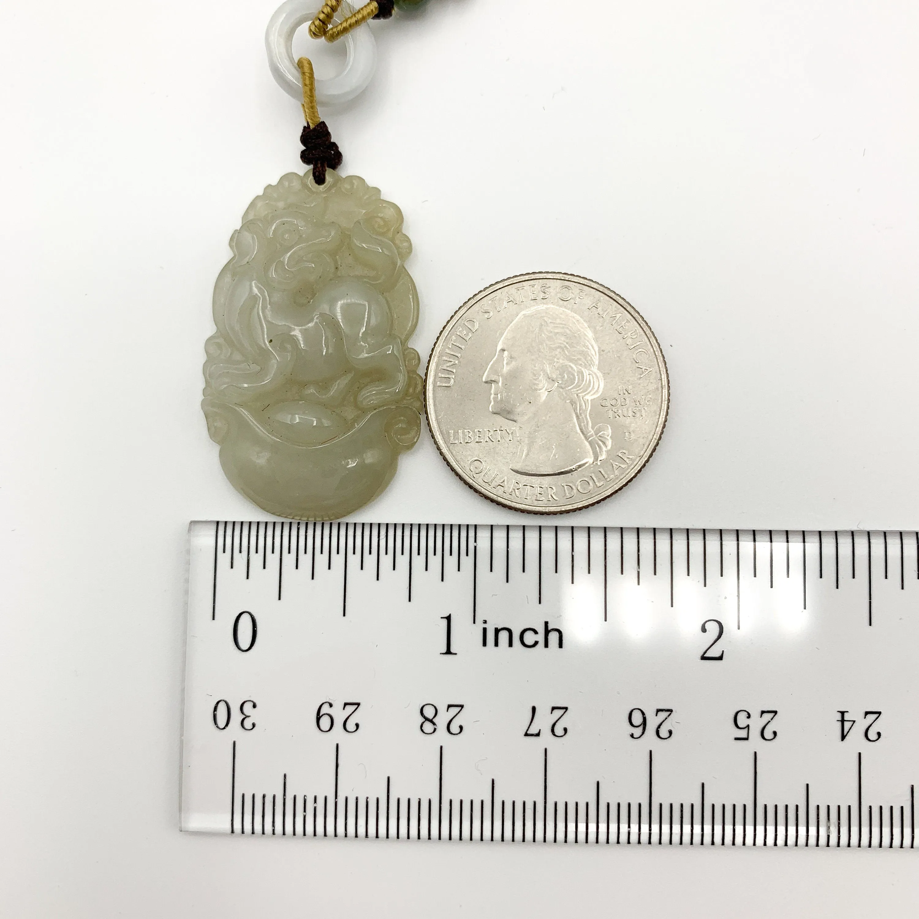 Jadeite Jade Dog Chinese Zodiac Hand Carved Red Pendant Necklace, YW-0110-1647059503